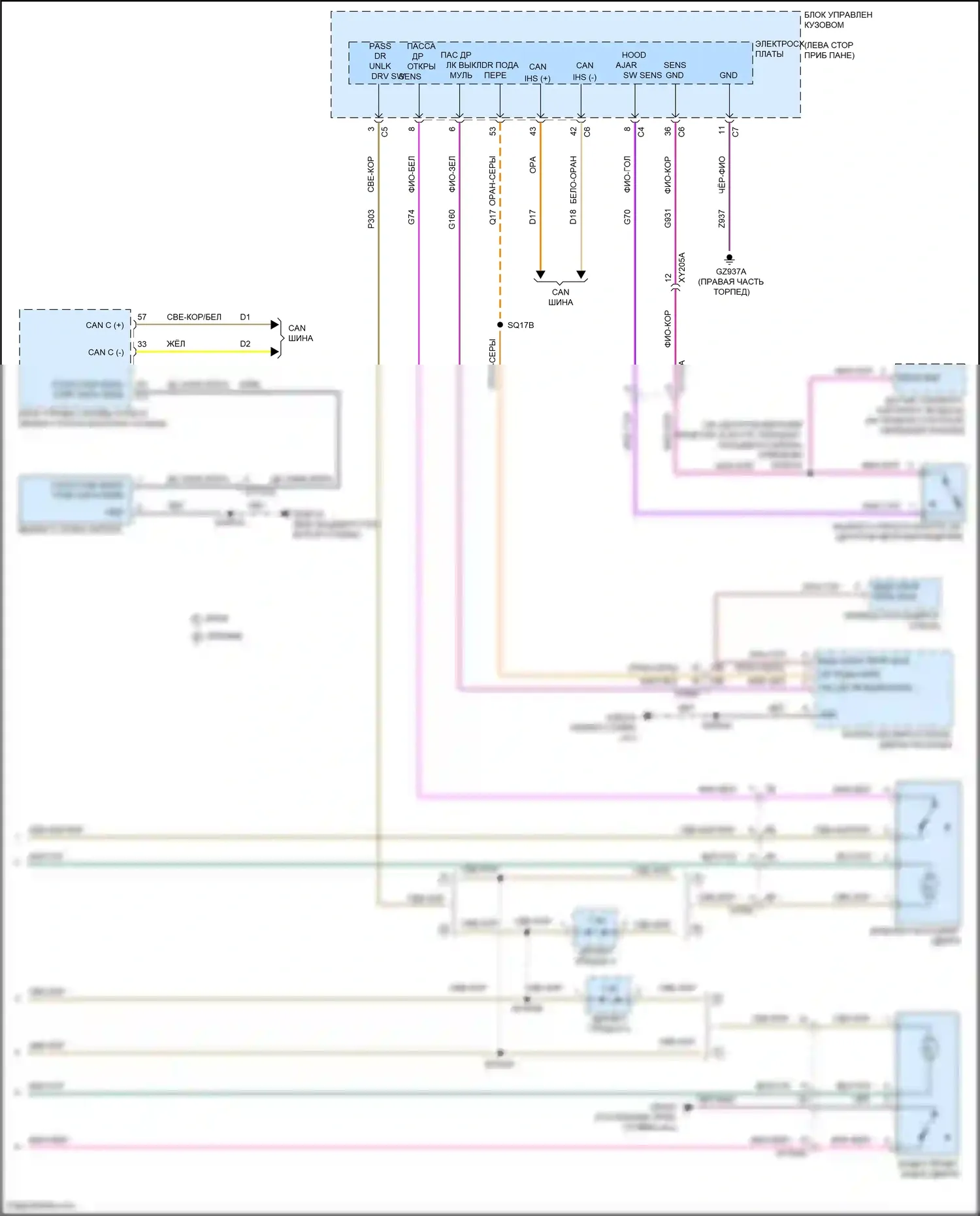 Compass Jeep II рестайлинг (2020-2024): Электросхема защиты от взлома (2 из 2) 