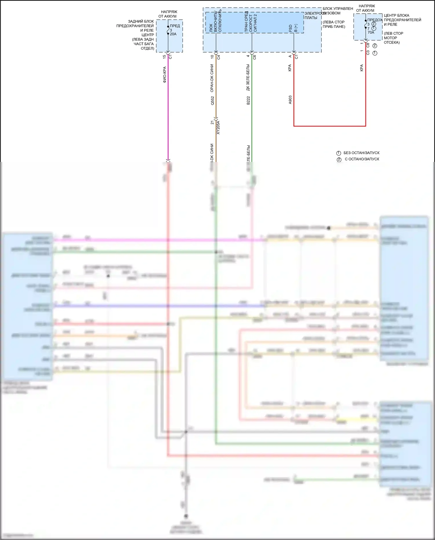 Compass Jeep II рестайлинг (2020-2024): Электросхема складной крыши/люка 