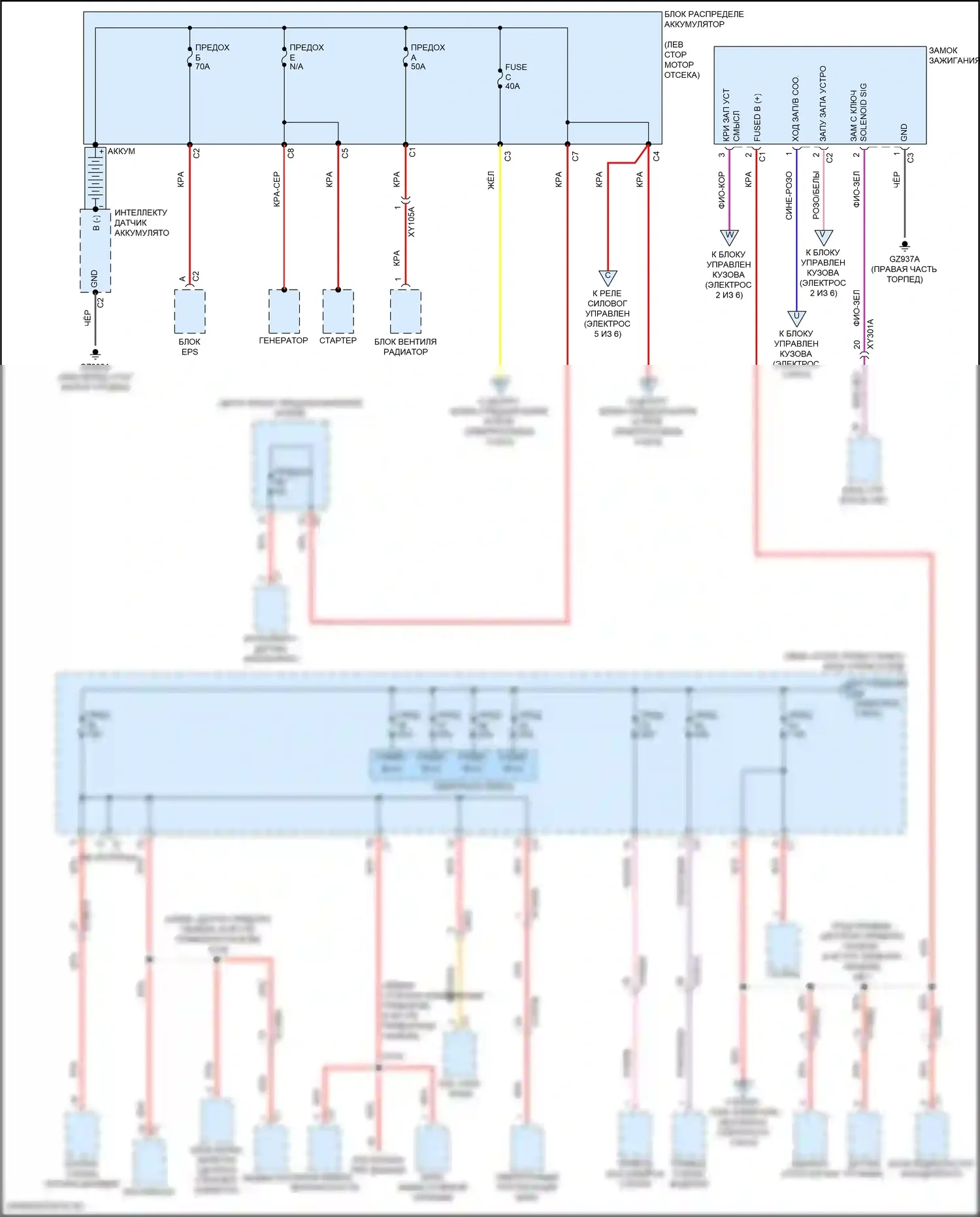 Compass Jeep II (2016-2022): Электросхема блока предохранителей реле (1 из 6) 
