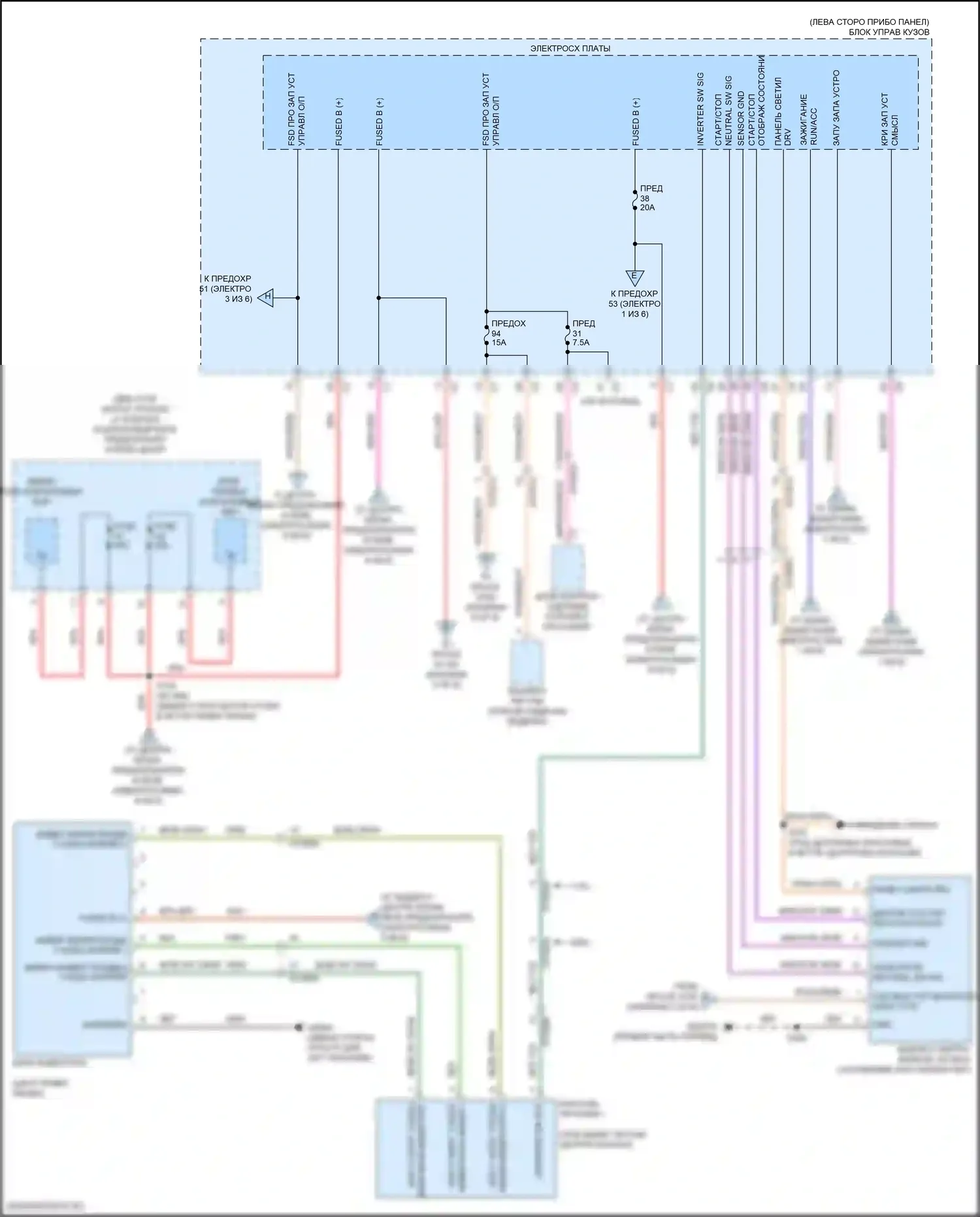 Compass Jeep II (2016-2022): Электросхема блока предохранителей реле (2 из 6) 