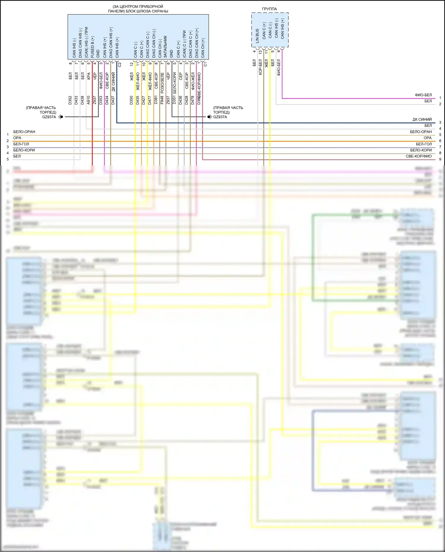 Compass Jeep II (2016-2022): Can шина электросхема (2 из 5) 