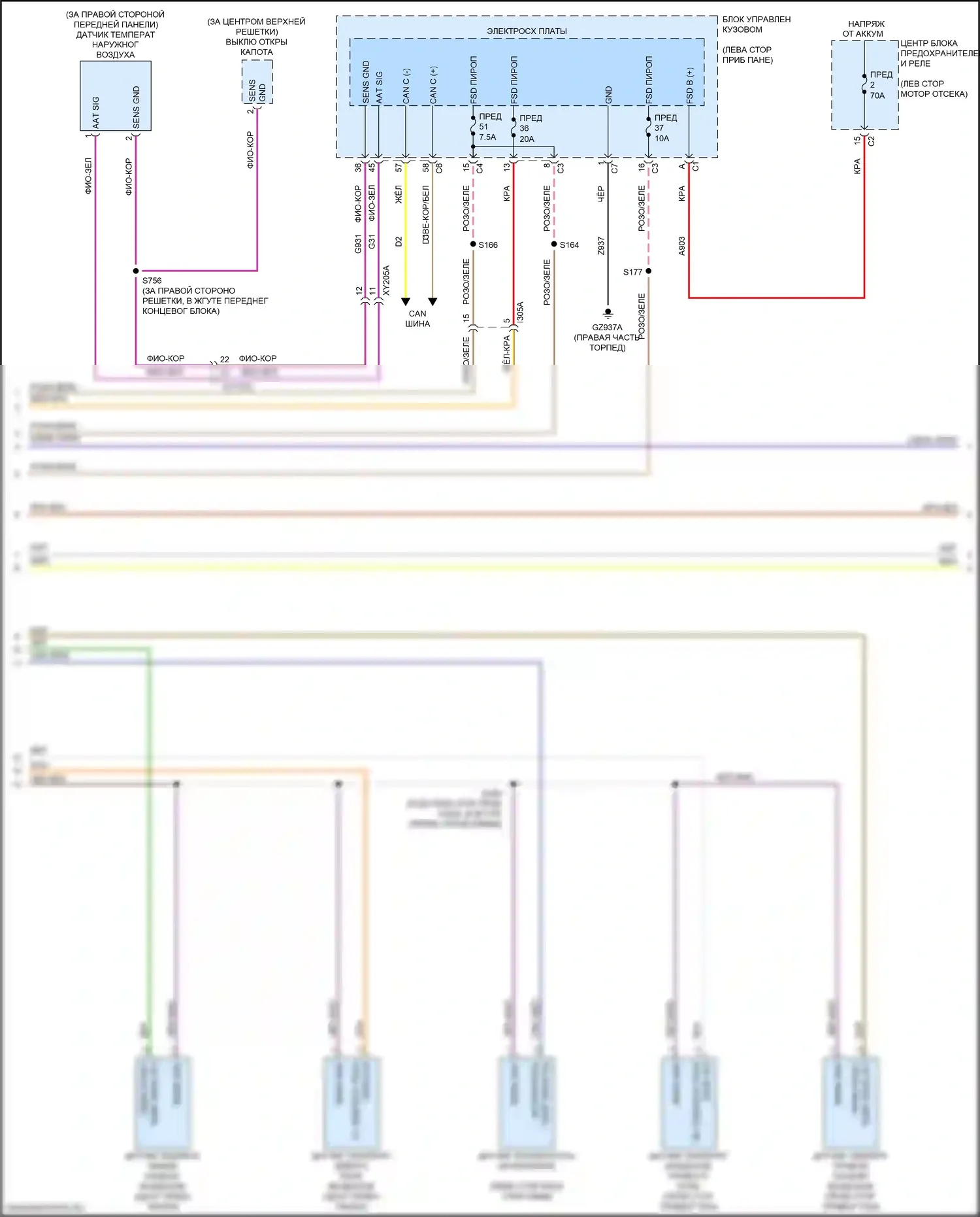 Compass Jeep II (2016-2022): Электросхема ручного кондиционера (3 из 5) 
