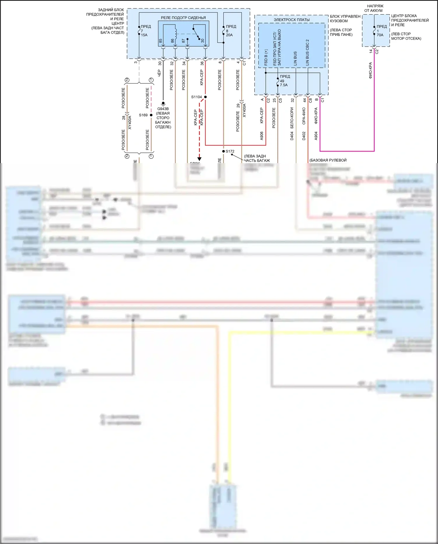 Compass Jeep II (2016-2022): Электросхема рулевого колеса с подогревом 