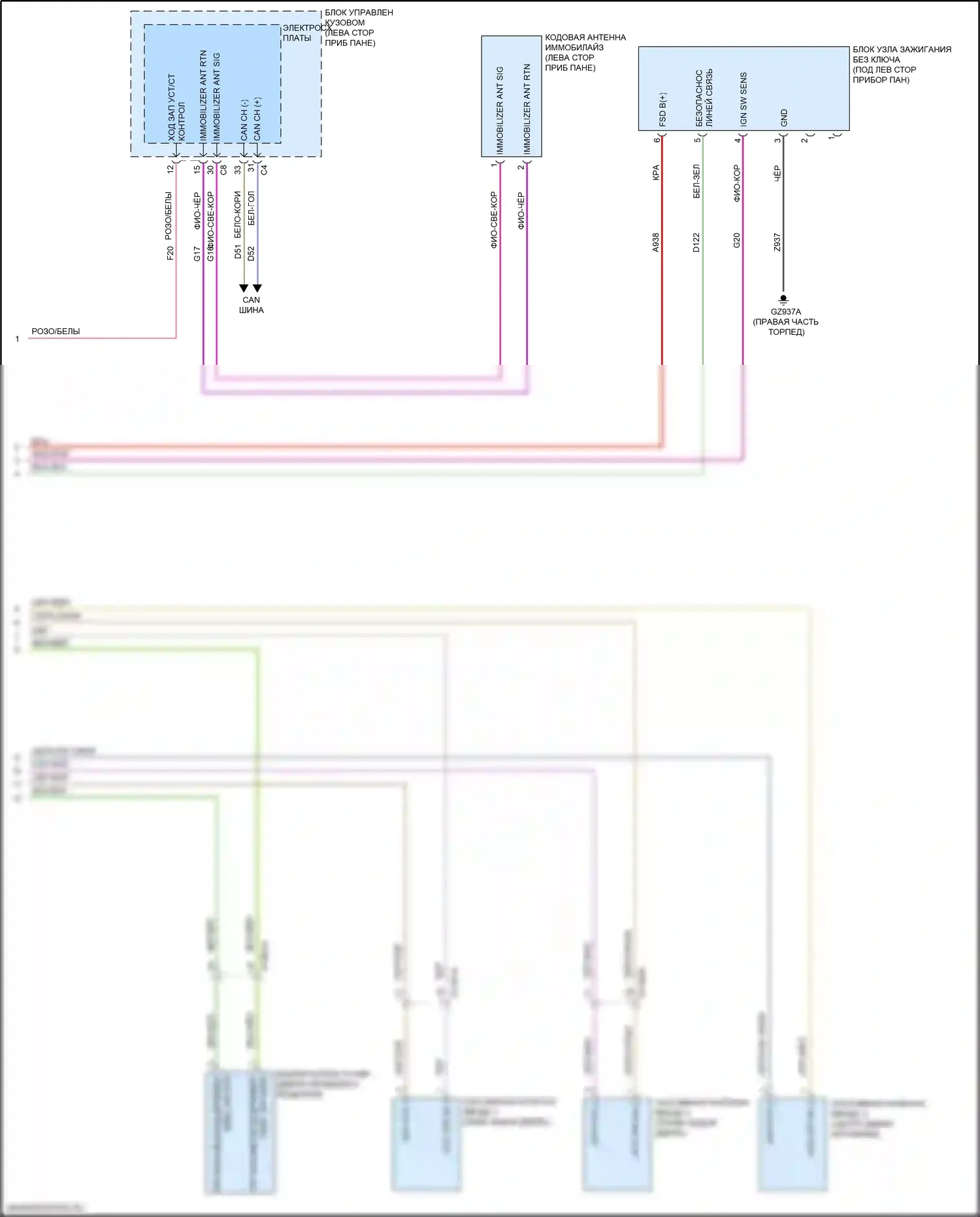 Compass Jeep II (2016-2022): Электросхема пассивного ввода (2 из 2) 
