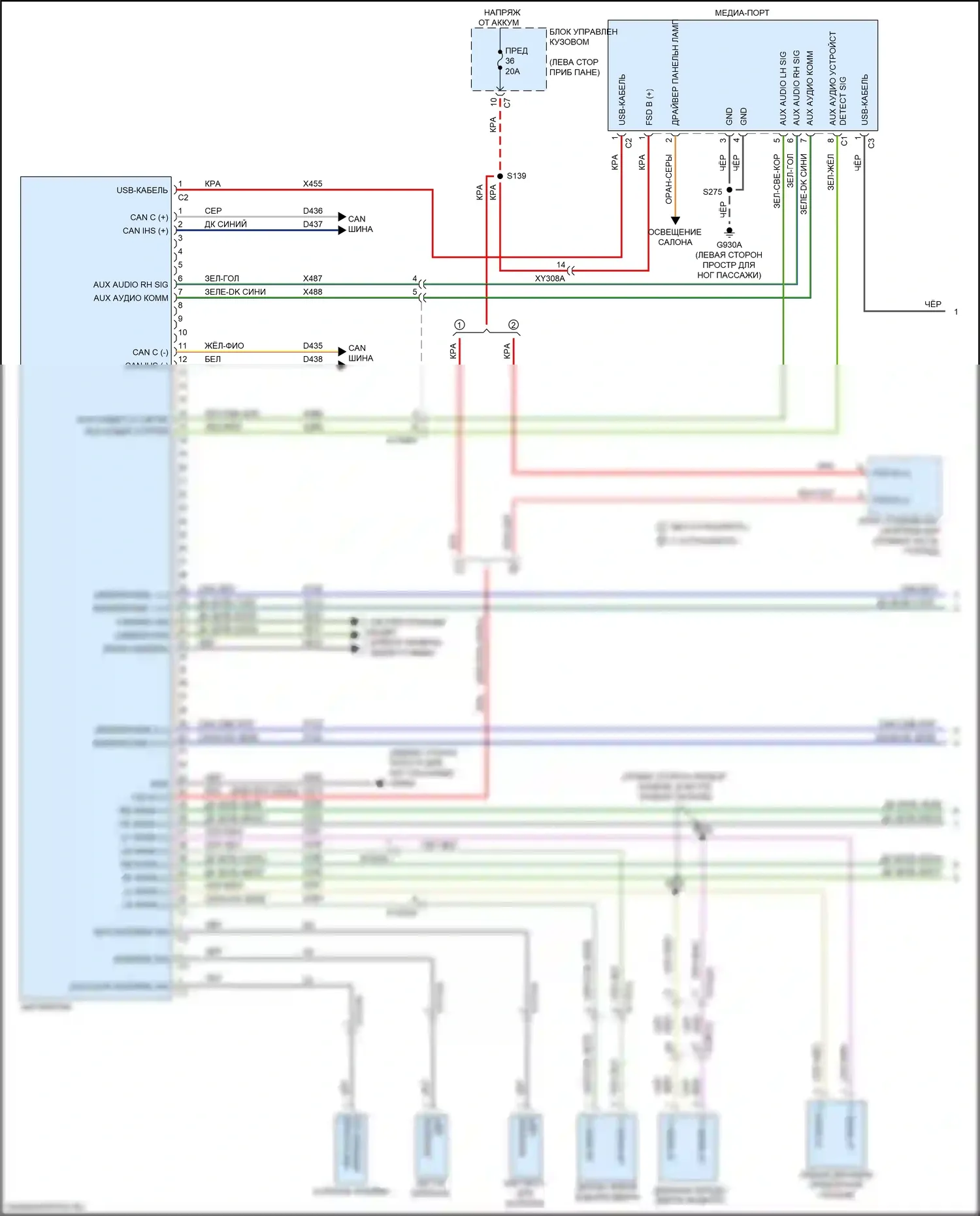 Compass Jeep II (2016-2022): Электросхема навигации, база (1 из 2) 