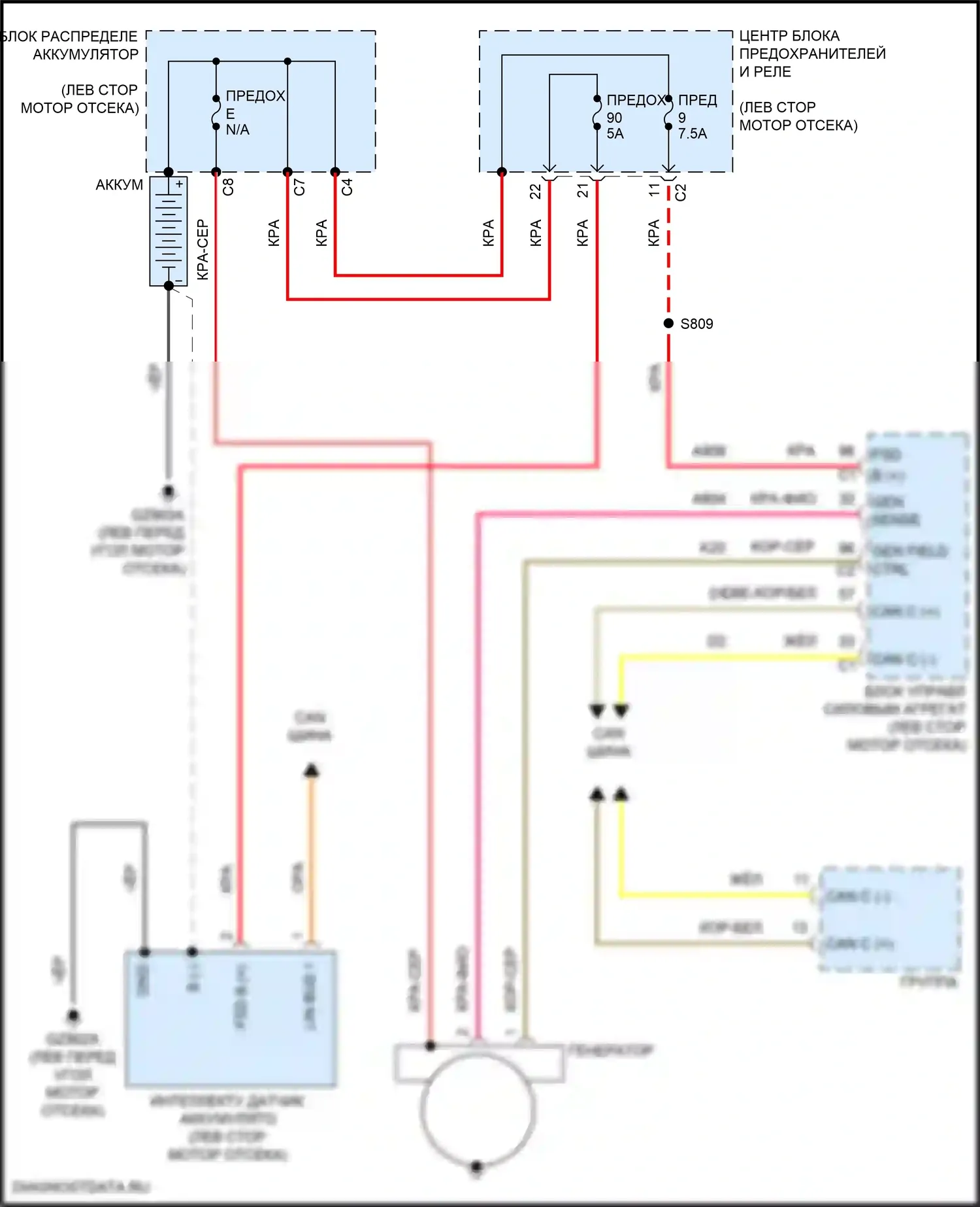 Compass Jeep II (2016-2022): Электросхема генератора 