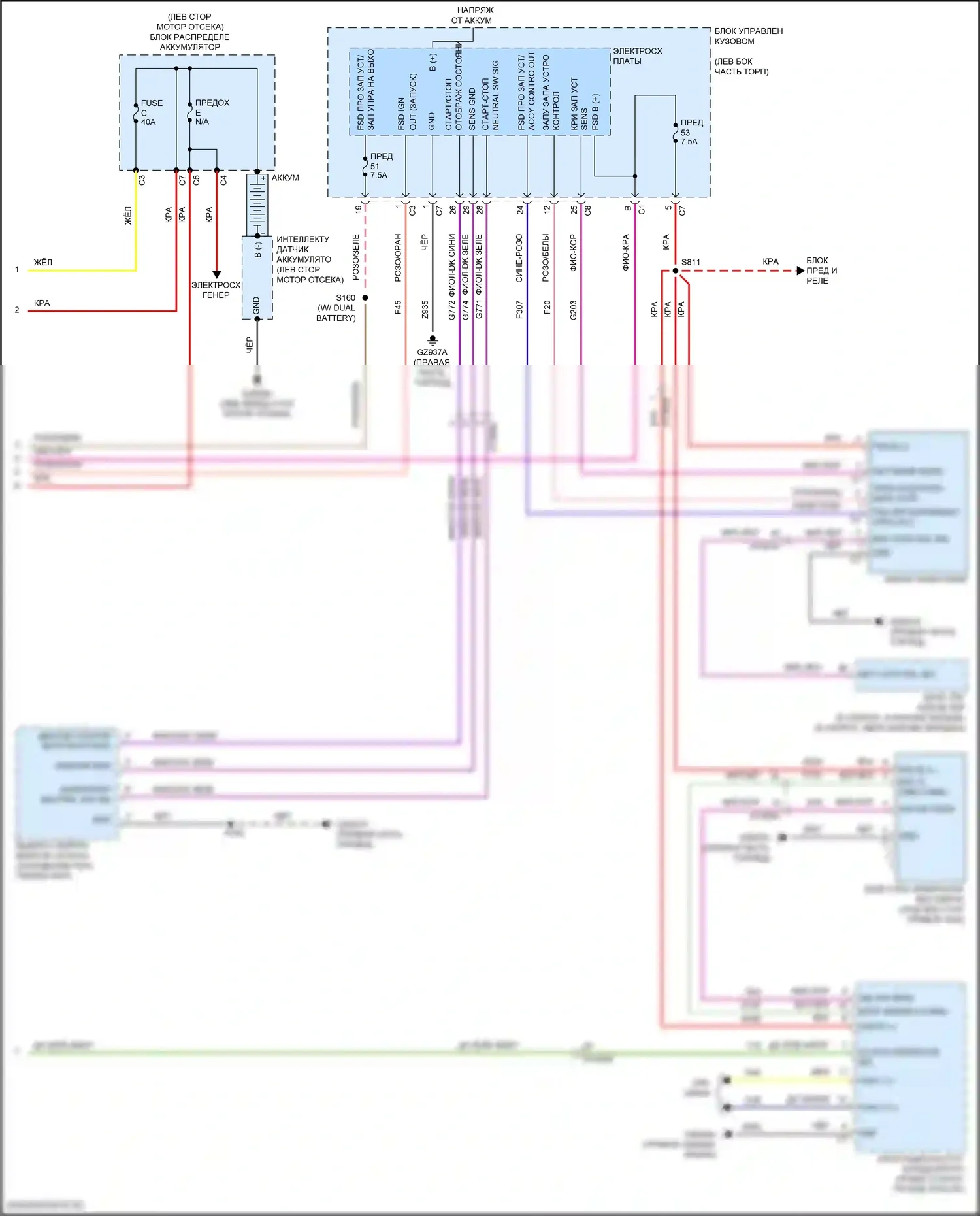 Compass Jeep II (2016-2022): Электросхема стартера (2 из 2) 