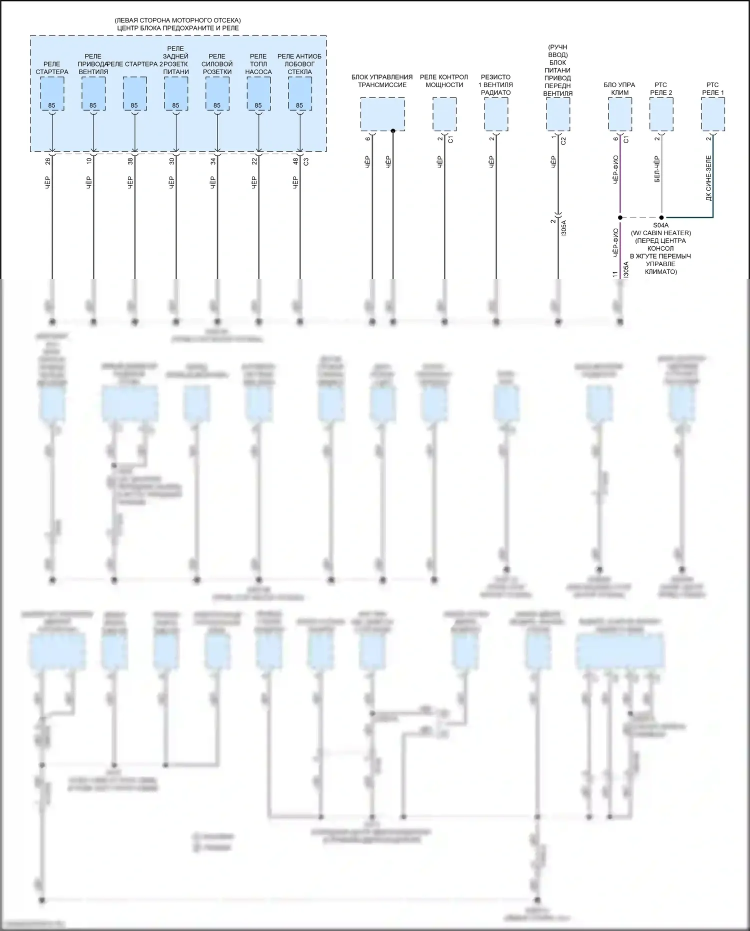 Compass Jeep II (2016-2022): Электросхема точек подключения масс (3 из 4) 