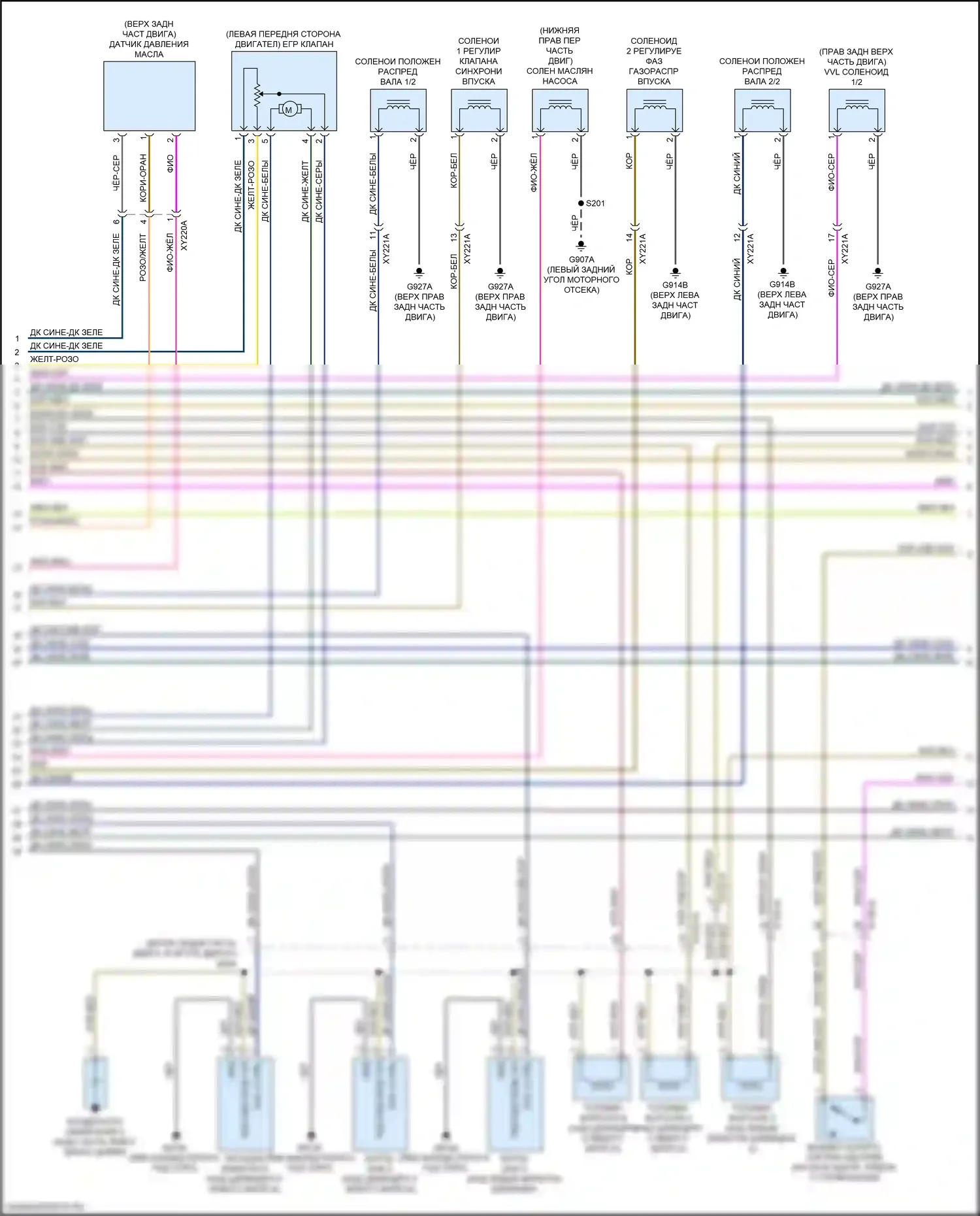 Gladiator Jeep JT (2019-2023): Электросхема двигателя 3.6л (3 из 6) 