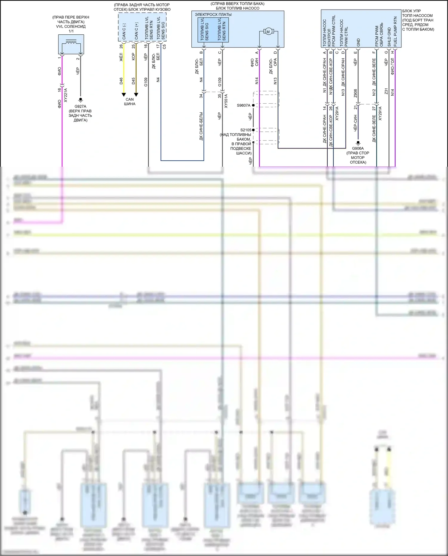 Gladiator Jeep JT (2019-2023): Электросхема двигателя 3.6л (4 из 6) 