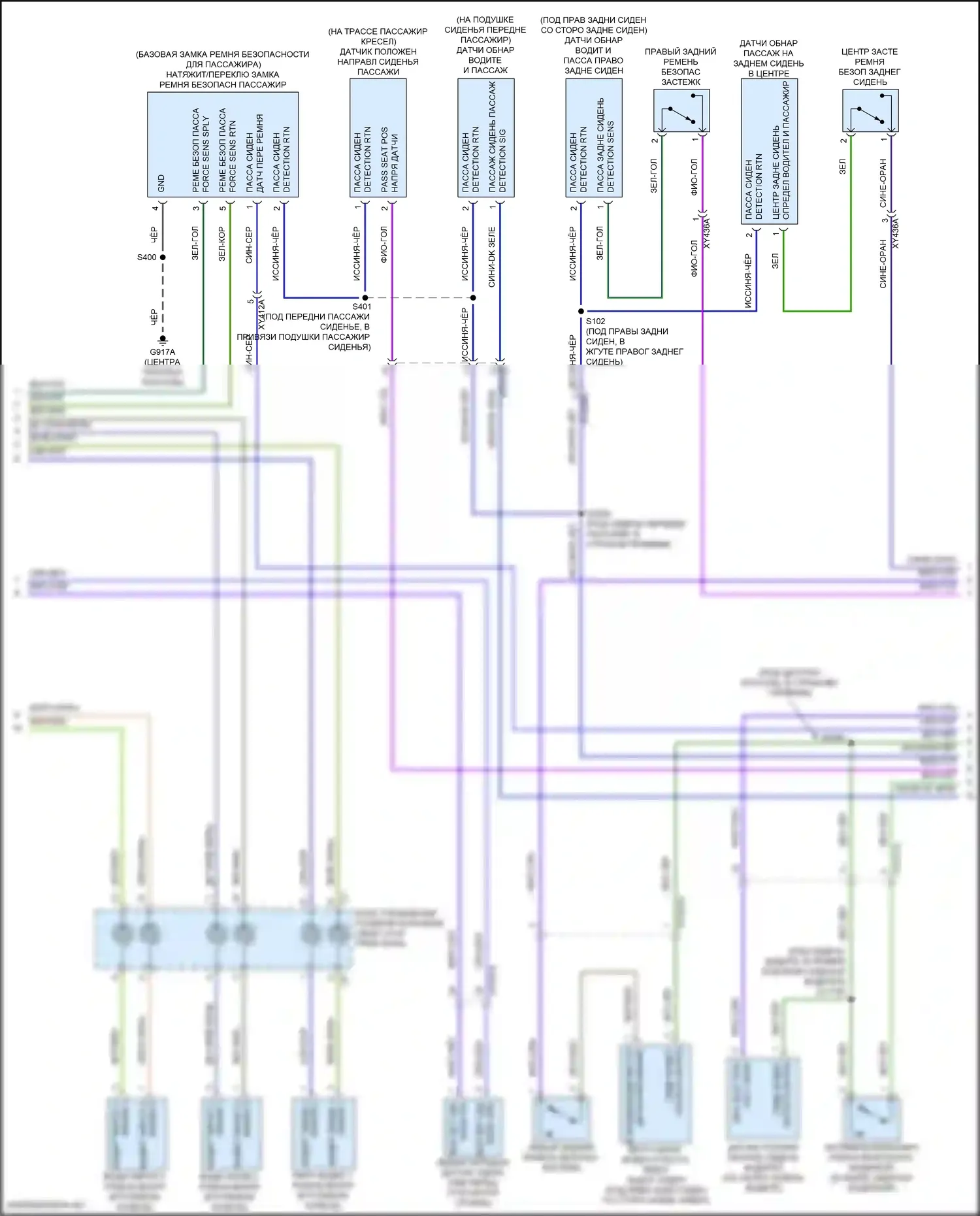 Gladiator Jeep JT (2019-2023): Электросхема подушек безопасности (2 из 3) 