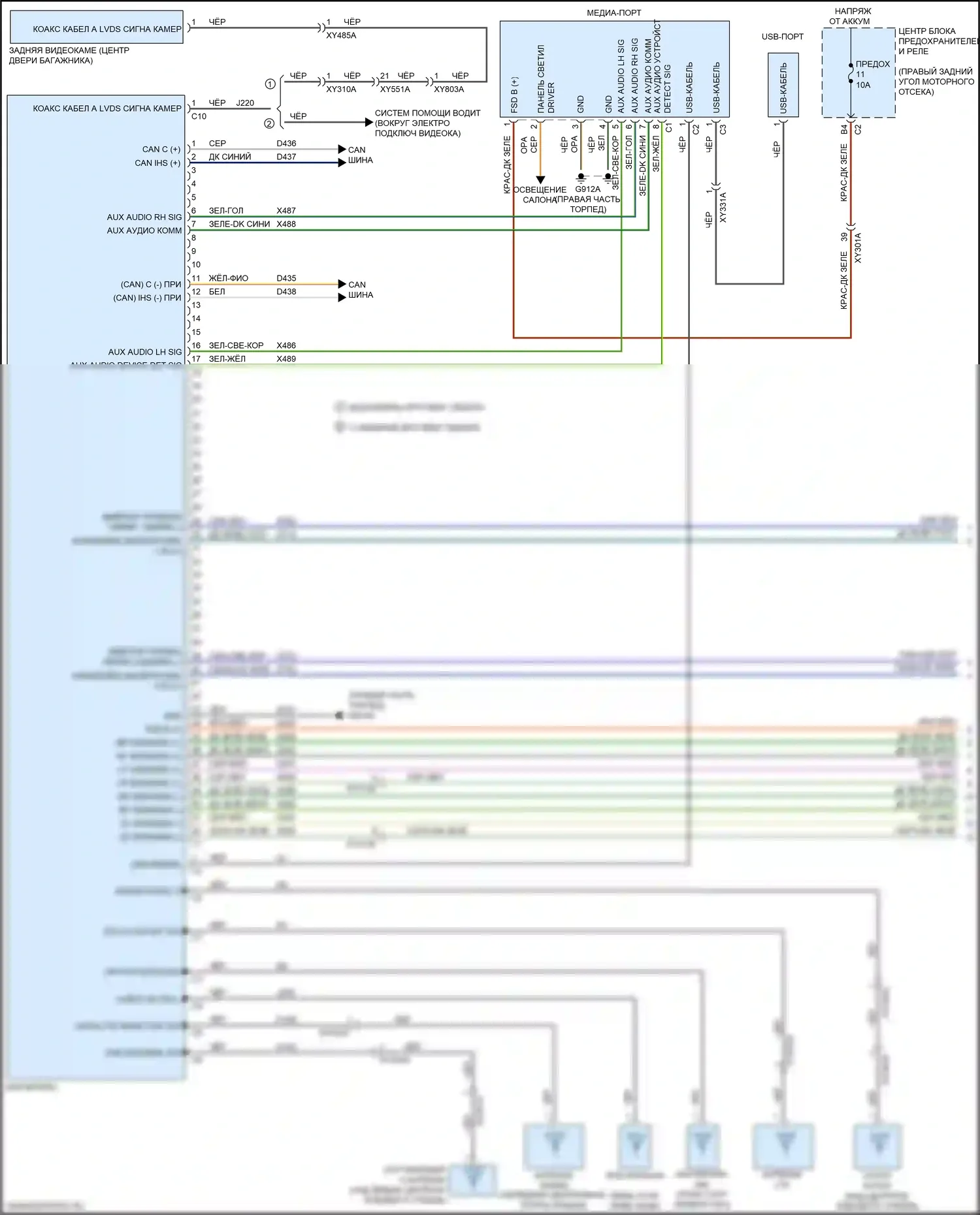 Gladiator Jeep JT (2019-2023): Электросхема навигации, база (1 из 2) 