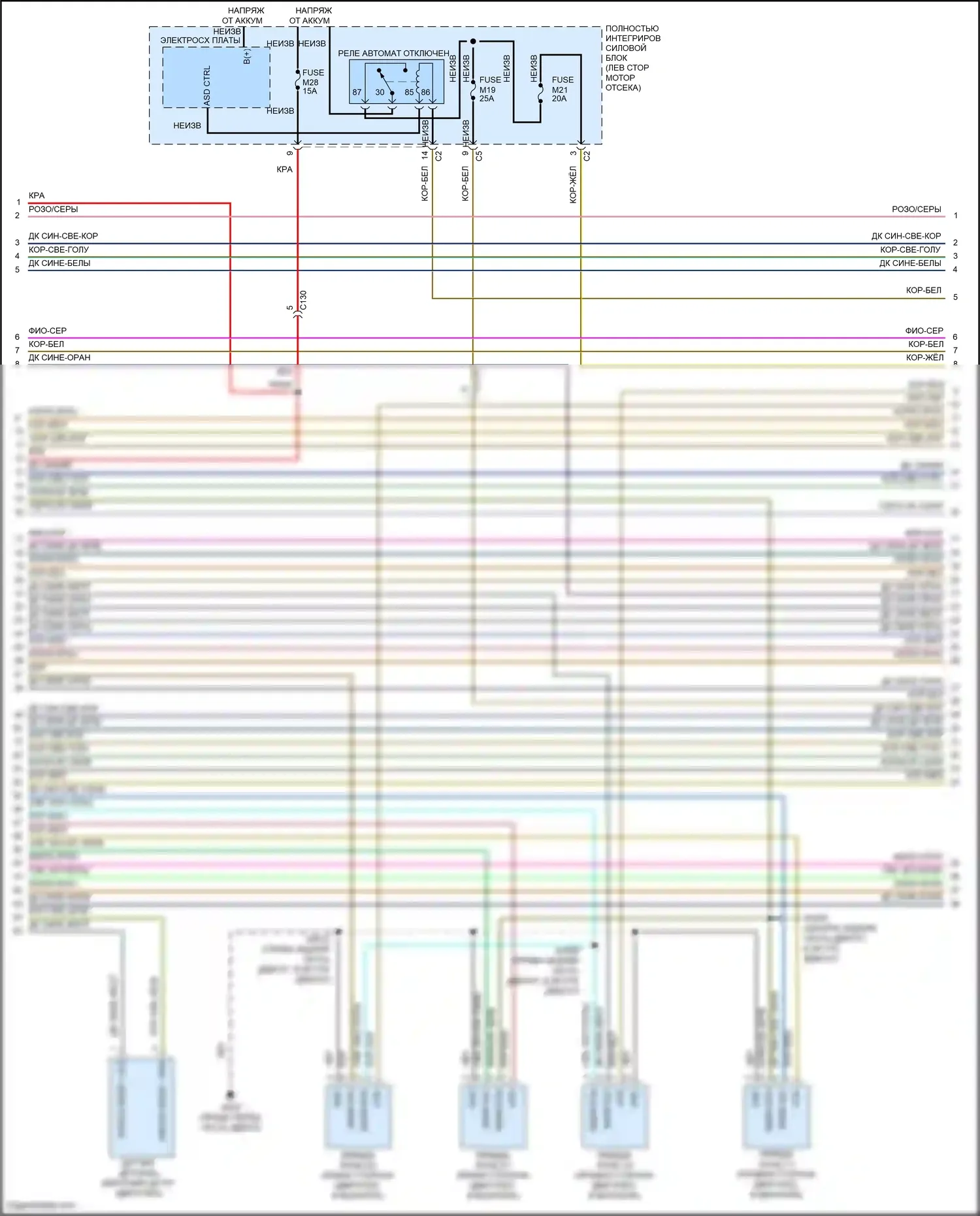 Grand Cherokee Jeep WK2 (2010-2013): Электросхема двигателя 3.6л (2 из 5) 