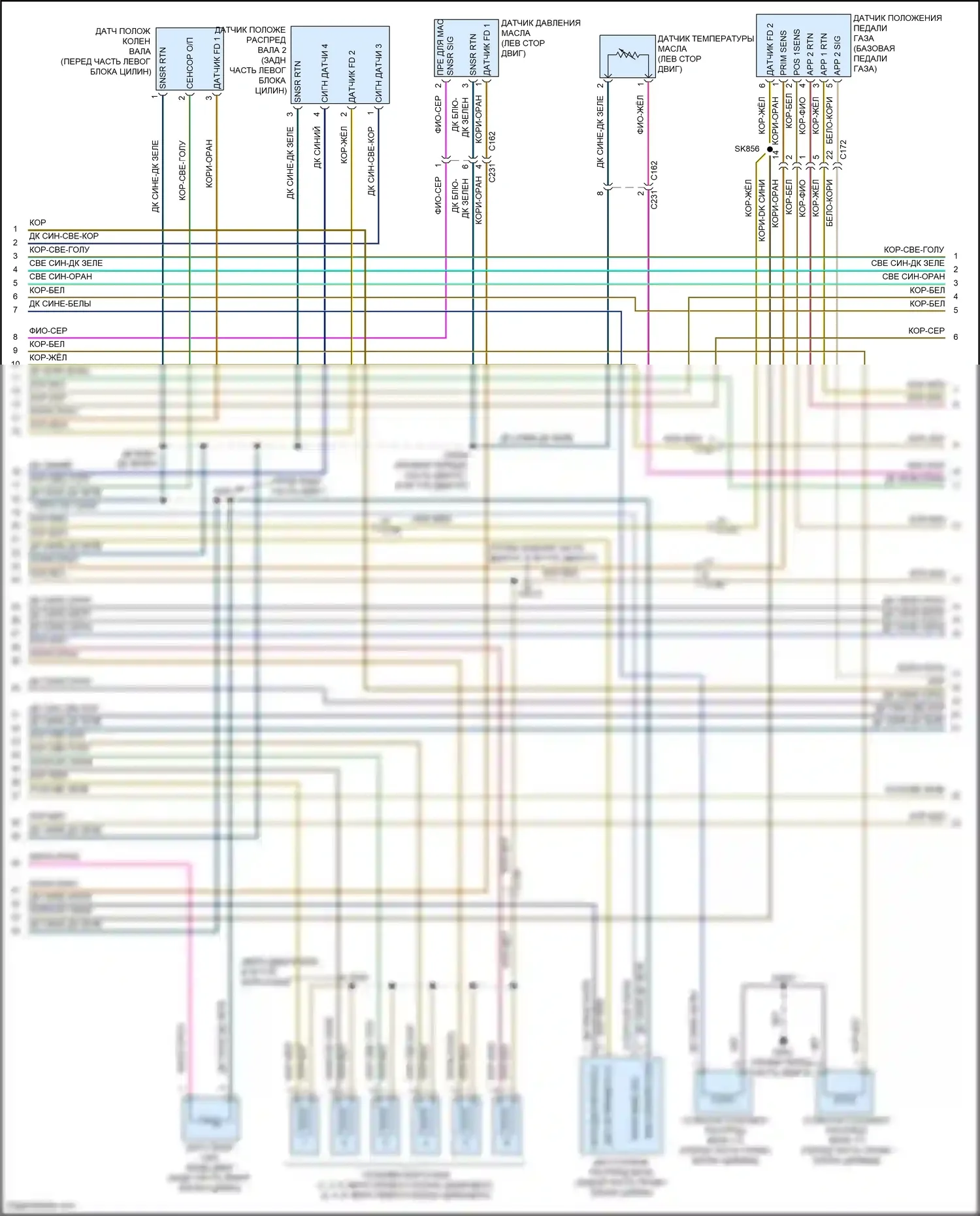Grand Cherokee Jeep WK2 (2010-2013): Электросхема двигателя 3.6л (4 из 5) 