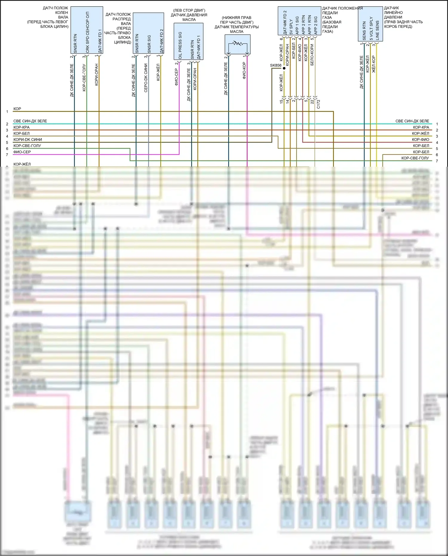 Grand Cherokee Jeep WK2 (2010-2013): Электросхема двигателя 5.7л (3 из 5) 