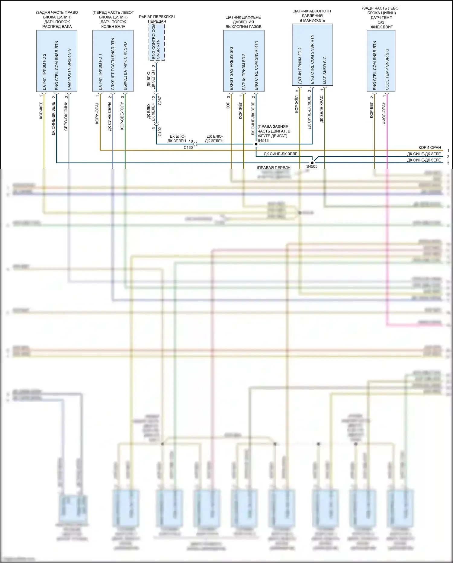 Grand Cherokee Jeep WK2 (2010-2013): Электросхема двигателя 6.4l (3 из 5) 