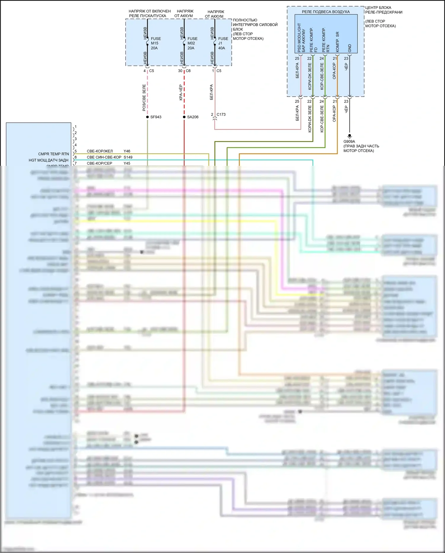 Grand Cherokee Jeep WK2 (2010-2013): 3.6л, электросхема электронной подвески 
