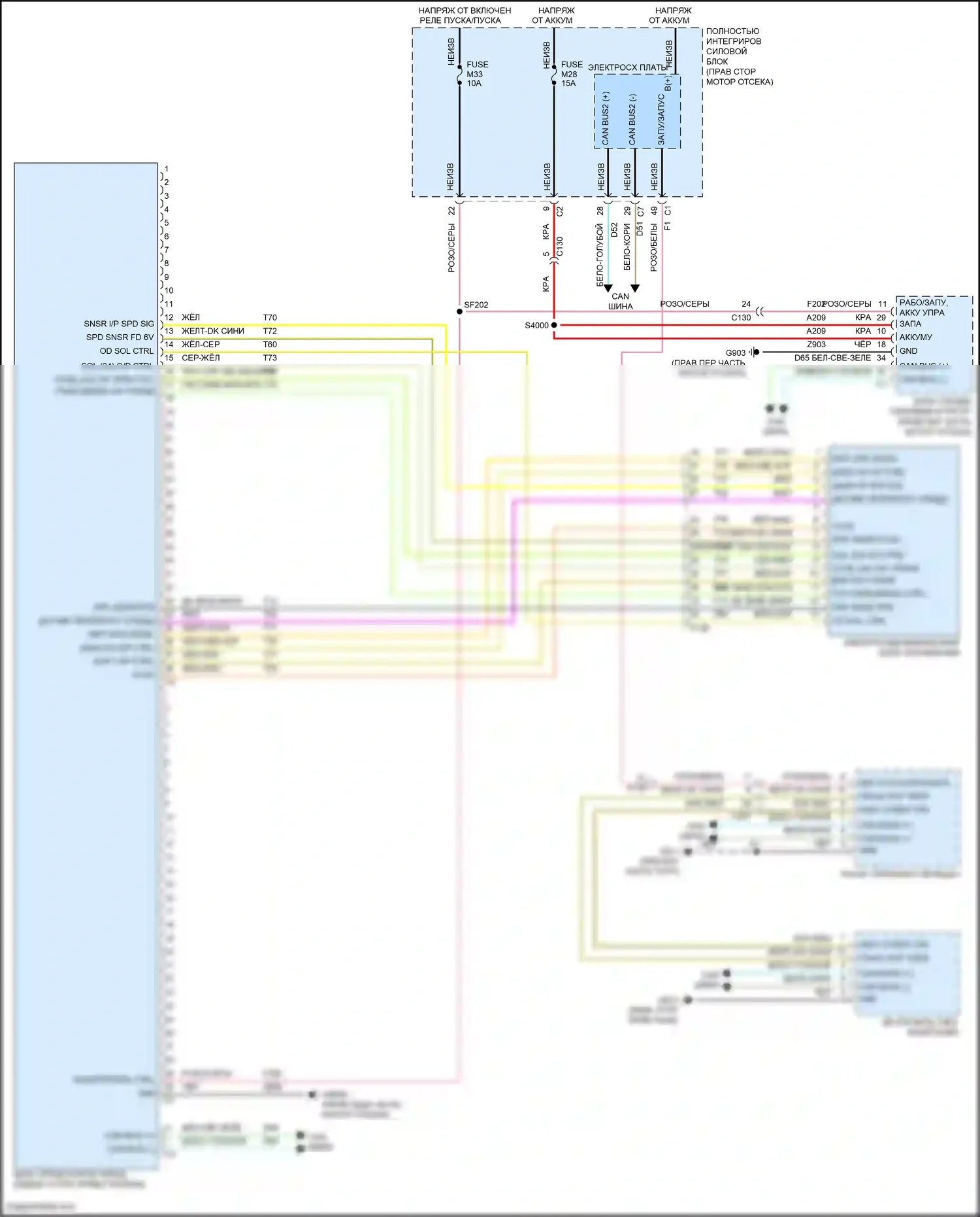 Grand Cherokee Jeep WK2 (2010-2013): 3,6л, электросхема автоматической коробки передач 