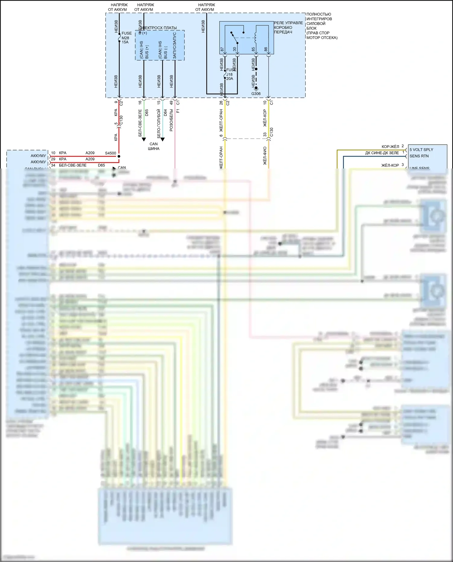 Grand Cherokee Jeep WK2 (2010-2013): 5.7l, электросхема автоматической коробки передач 