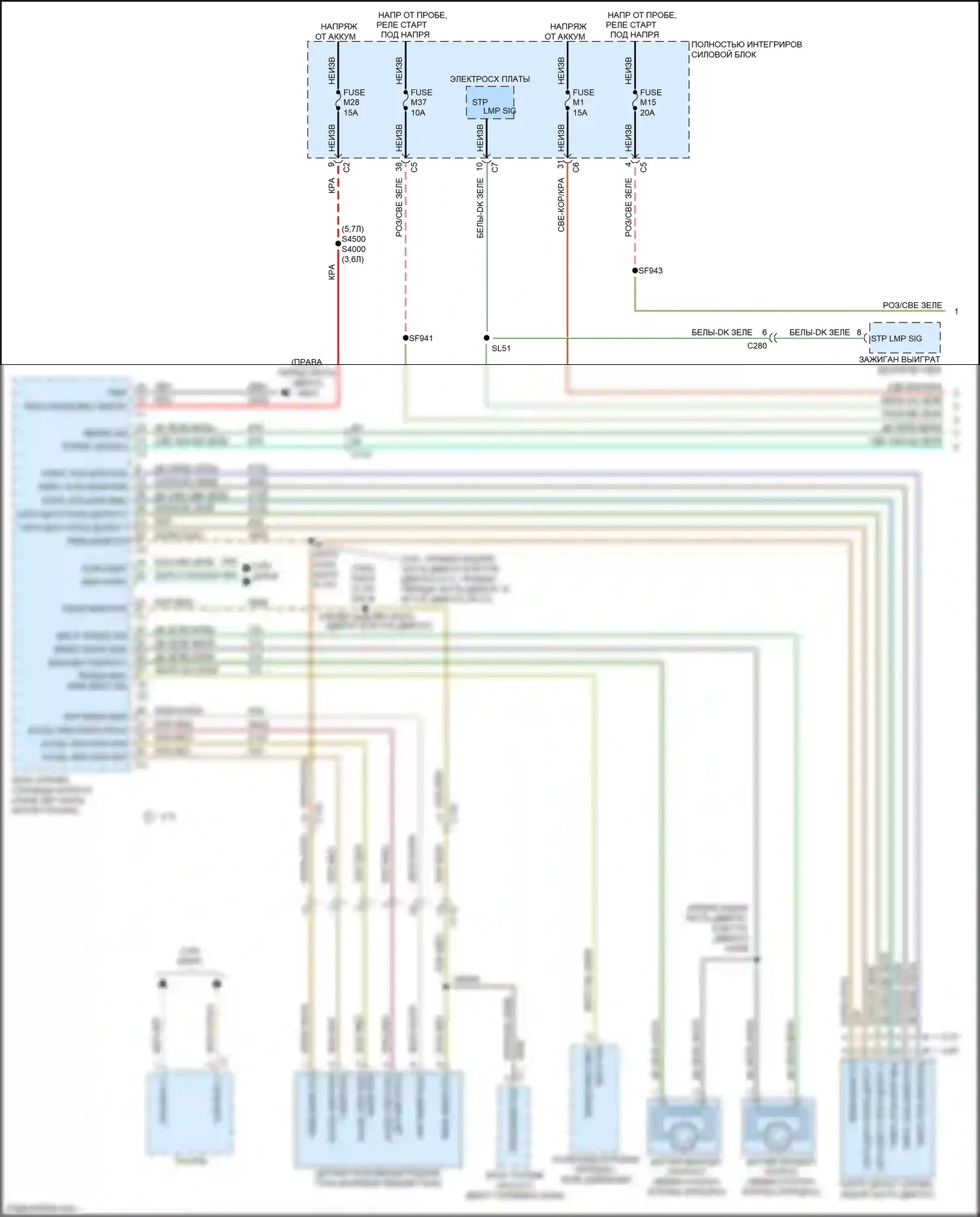 Grand Cherokee Jeep WK2 (2010-2013): 5.7l, электросхема круиз-контроля (1 из 2) 