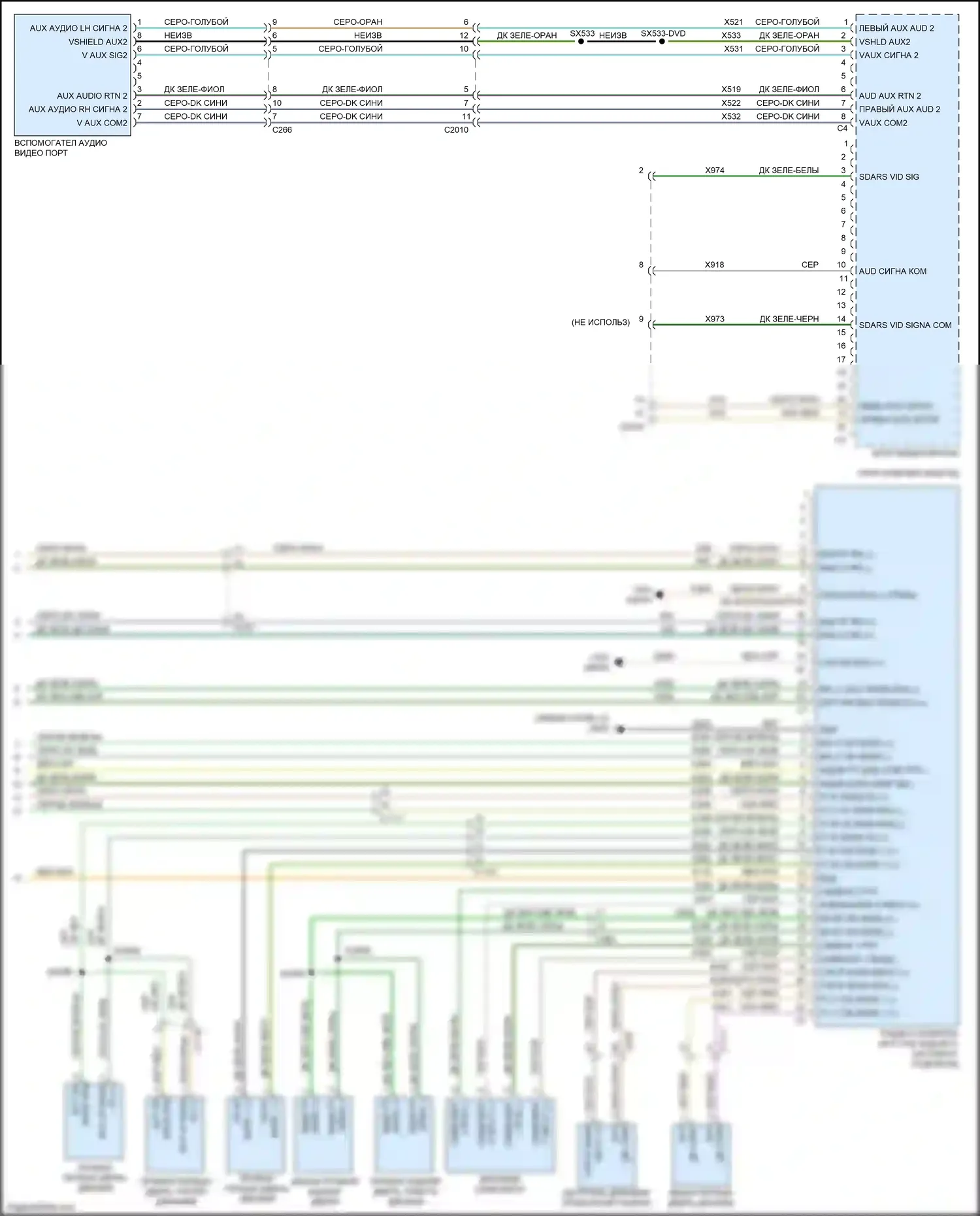 Grand Cherokee Jeep WK2 (2010-2013): Электросхема магнитолы (3 из 3) 