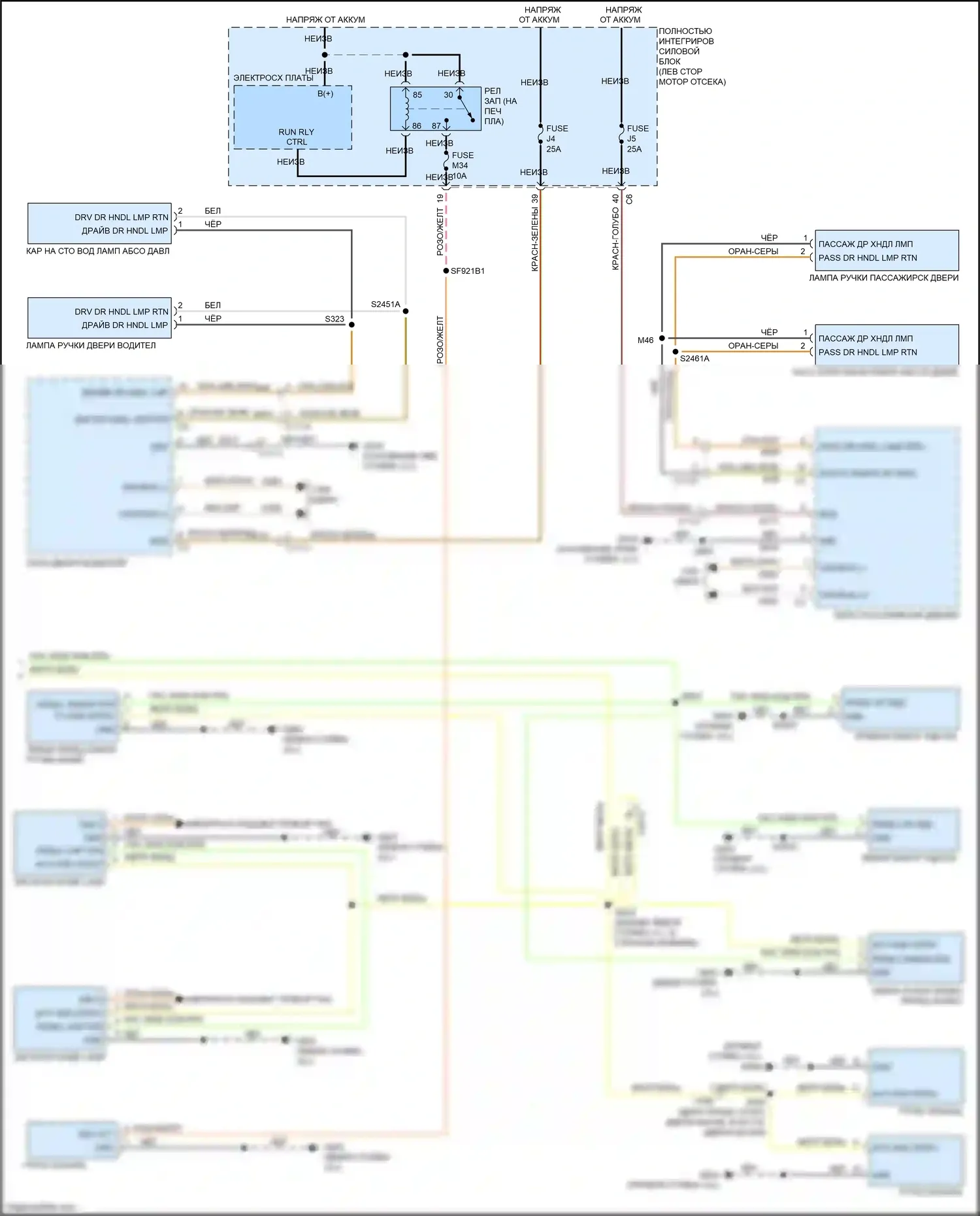 Grand Cherokee Jeep WK2 (2010-2013): Электросхема освещения салона (2 из 2) 