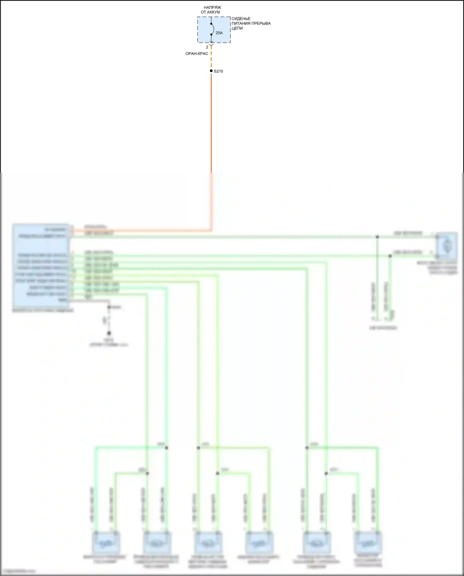 Grand Cherokee Jeep WK2 (2010-2013): Электросхема пассажирского сиденья 