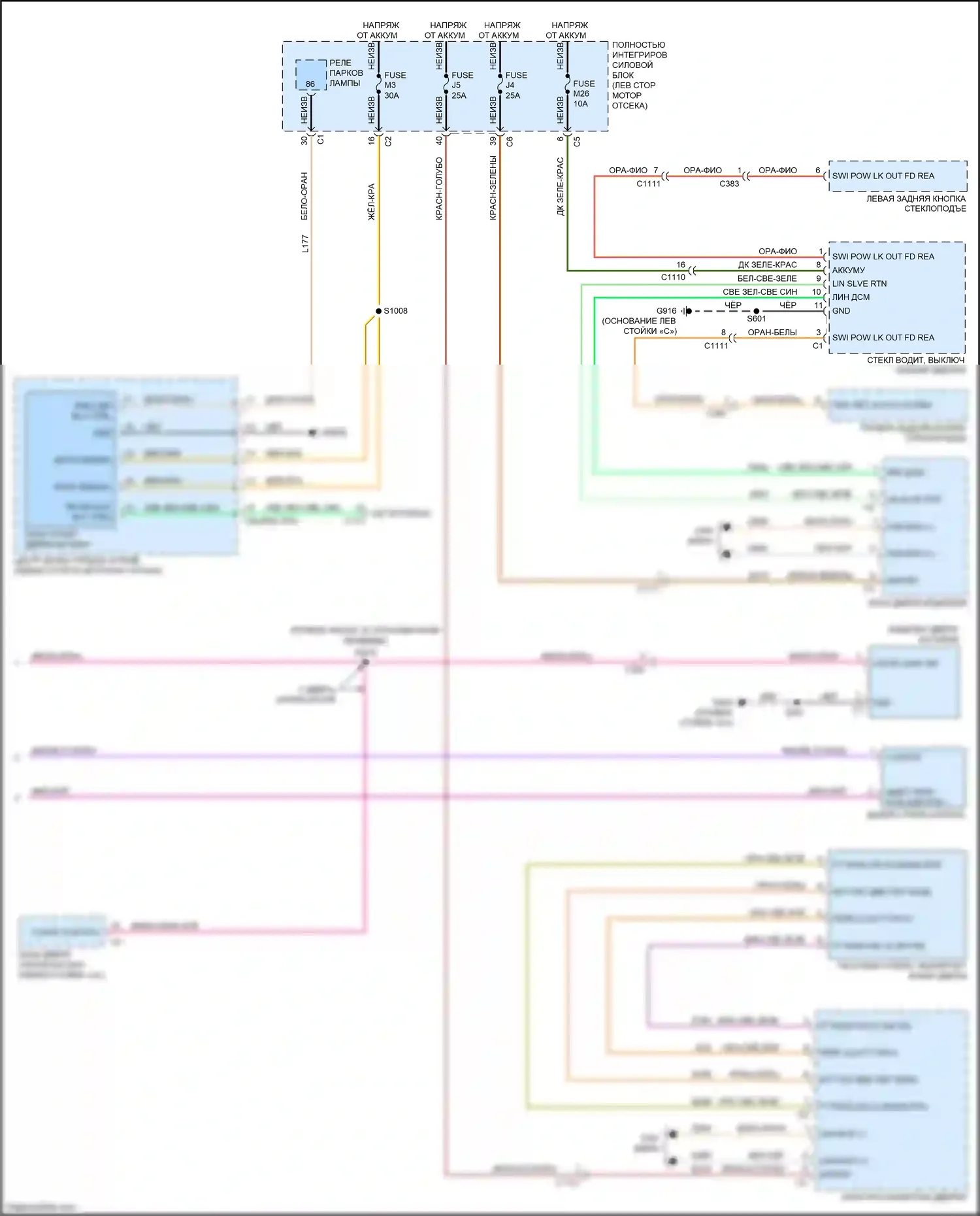 Grand Cherokee Jeep WK2 (2010-2013): Электросхема защиты от взлома (2 из 2) 