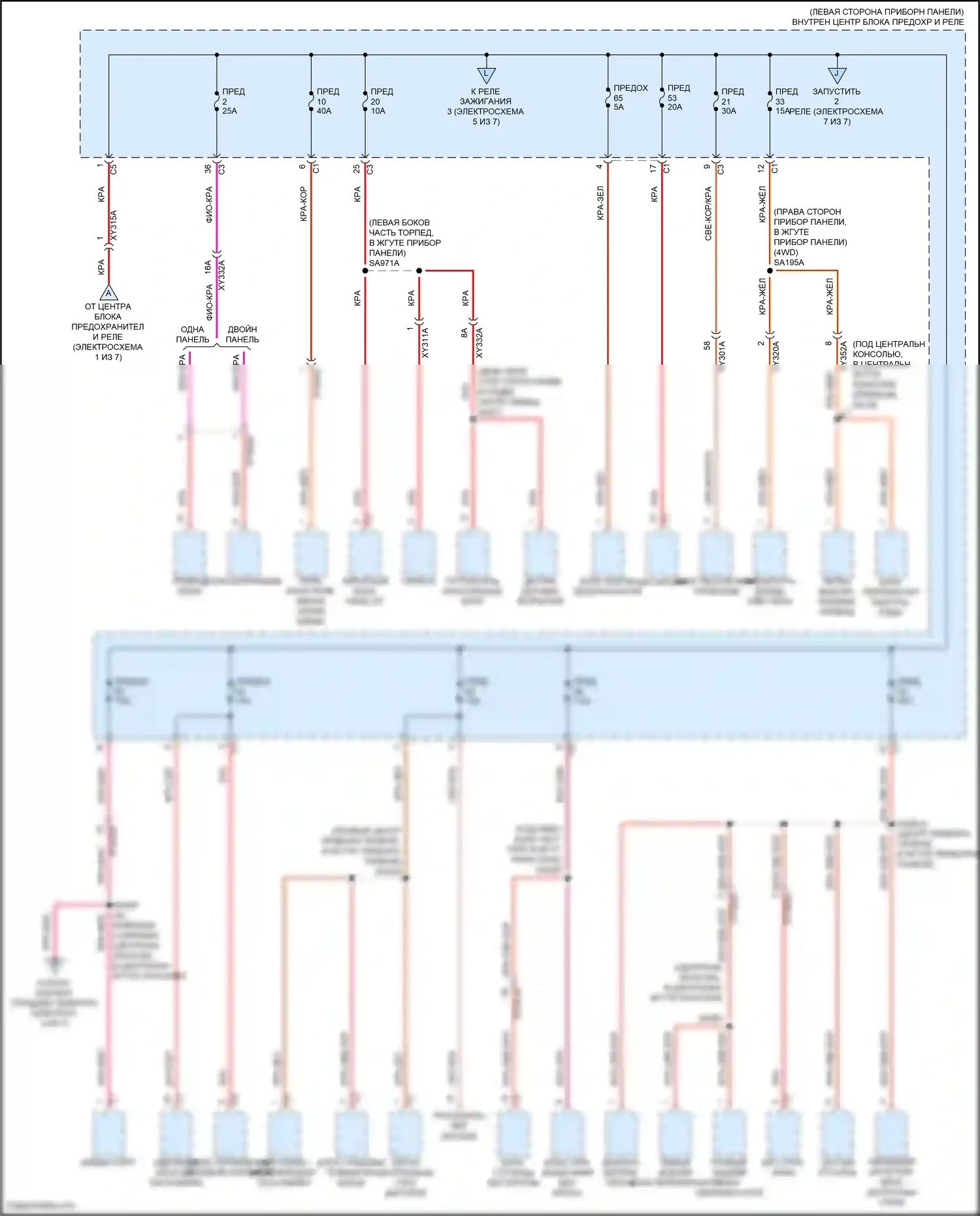 Grand Cherokee Jeep WL (2021-2024): Электросхема блока предохранителей реле (2 из 7) 