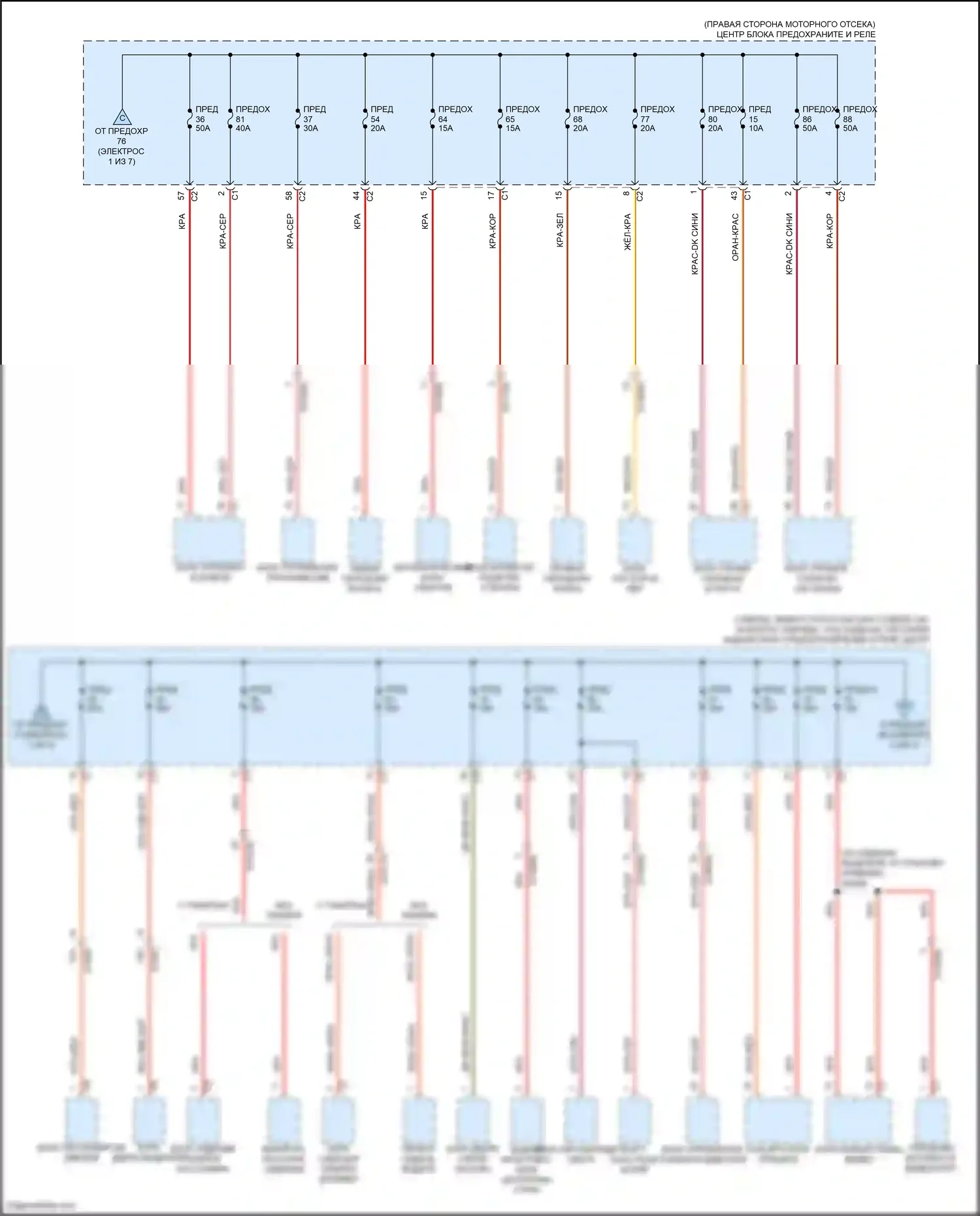 Grand Cherokee Jeep WL (2021-2024): Электросхема блока предохранителей реле (3 из 7) 