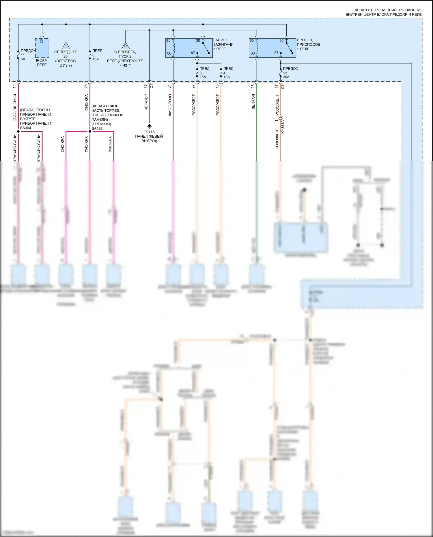 Grand Cherokee Jeep WL (2021-2024): Электросхема блока предохранителей реле (5 из 7) 