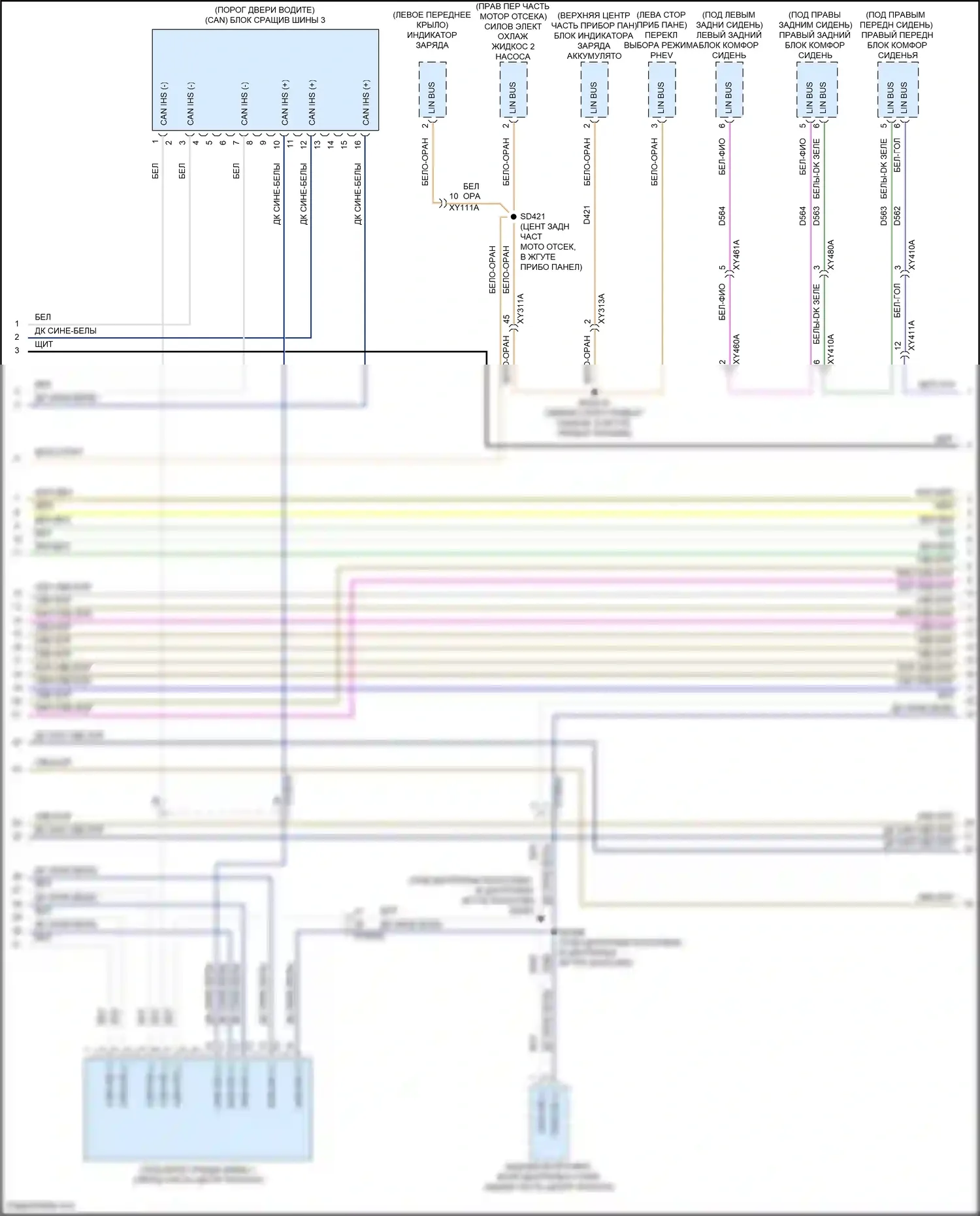 Grand Cherokee Jeep WL (2021-2024): Can шина электросхема (7 из 10) 