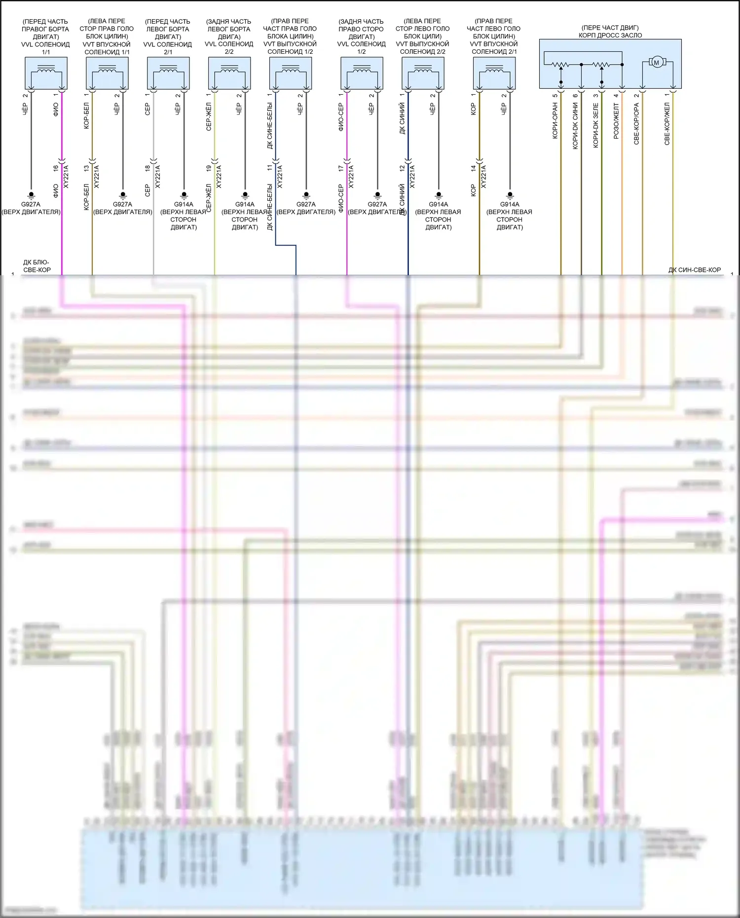 Grand Cherokee Jeep WL (2021-2024): Электросхема двигателя 3.6л гибкое топливо, электросхема органов управления двигателем (3 из 7) 