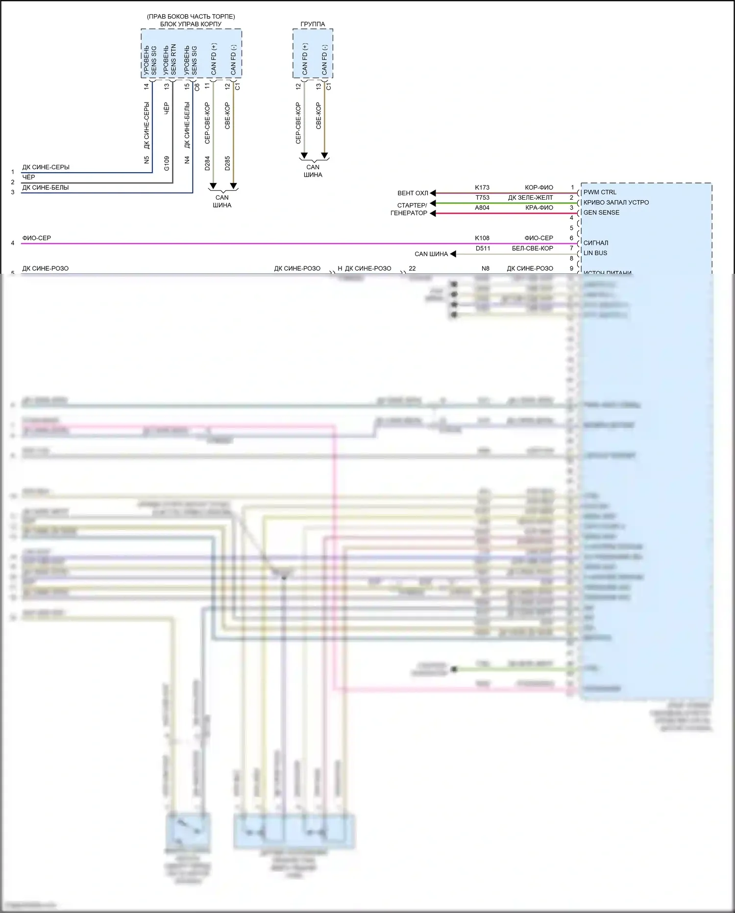 Grand Cherokee Jeep WL (2021-2024): Электросхема двигателя 3.6л гибкое топливо, электросхема органов управления двигателем (7 из 7) 