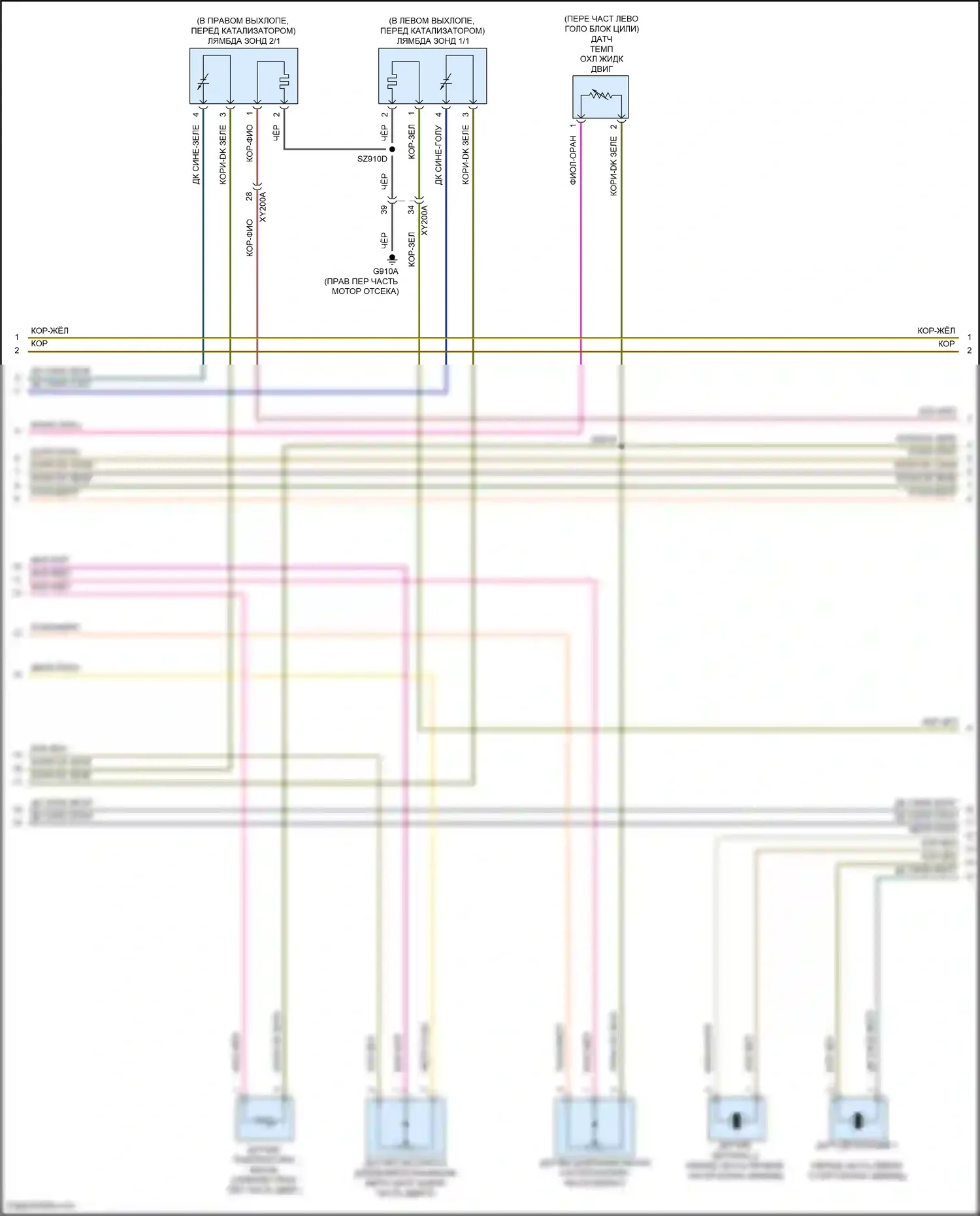Grand Cherokee Jeep WL (2021-2024): Электросхема двигателя 5.7л, электросхема органов управления двигателем (2 из 7) 