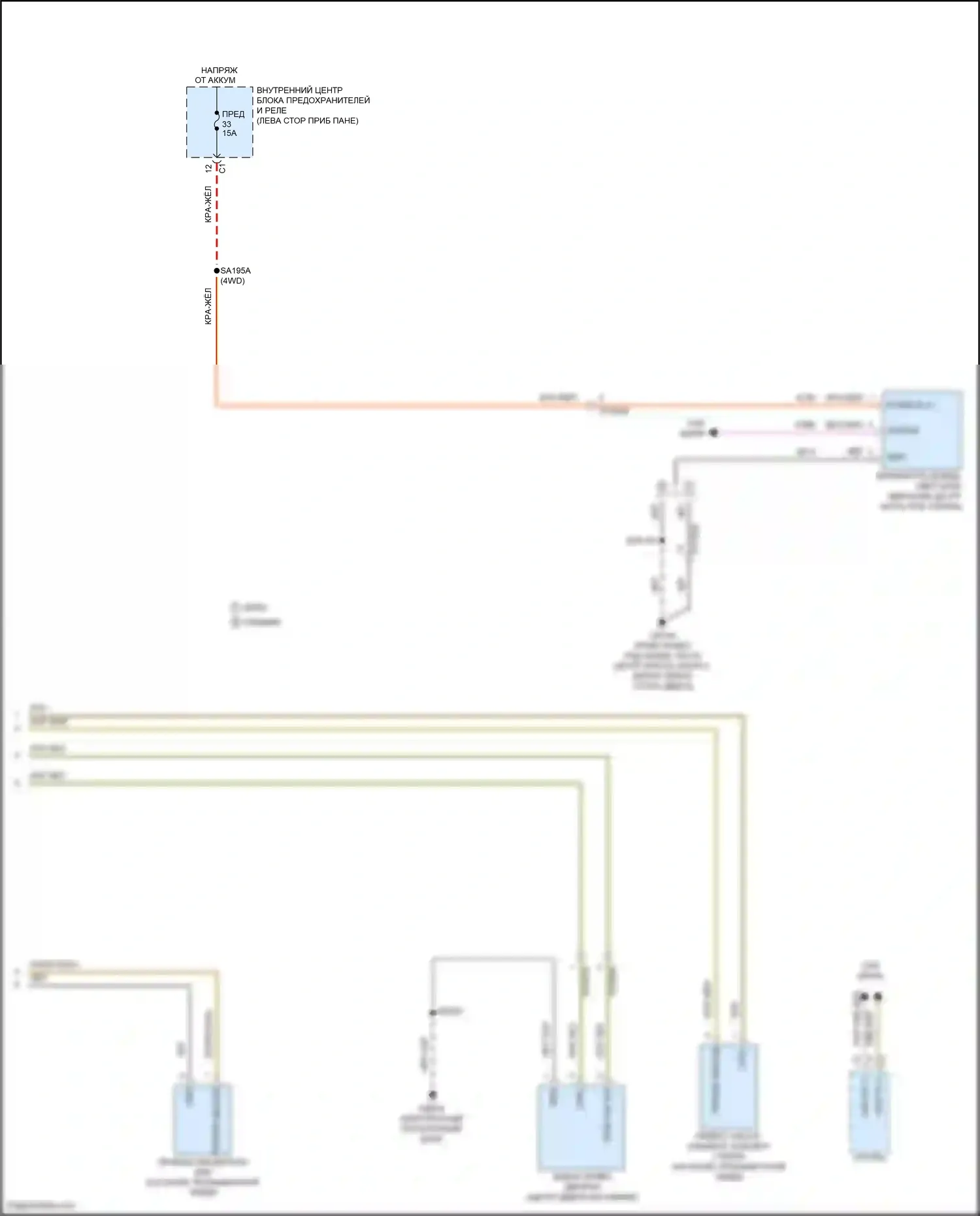 Grand Cherokee Jeep WL (2021-2024): Дворники и омыватели электросхема (2 из 2) 