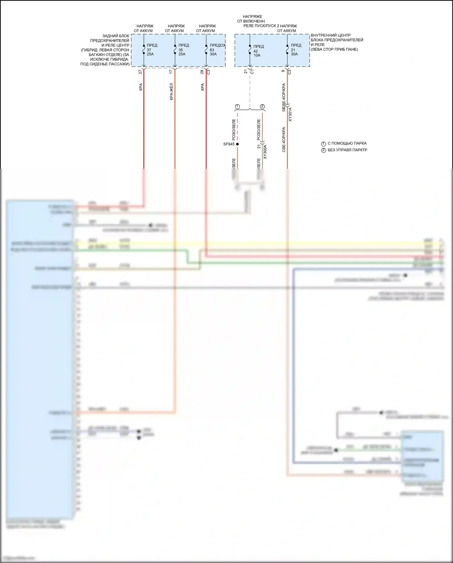 Grand Cherokee Jeep WL (2021-2024): Электросхема буксировки прицепа 