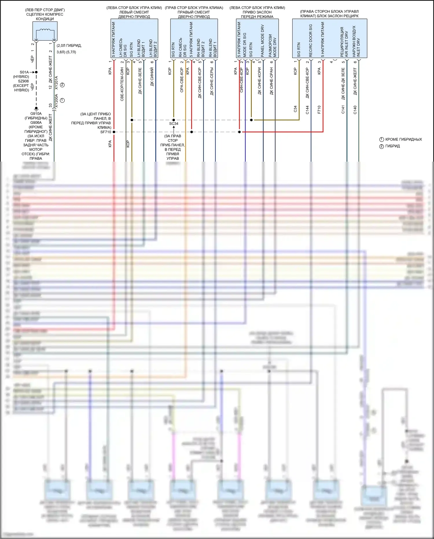 Grand Cherokee Jeep WL (2021-2024): Электросхема климат контроля, двухзонный кондиционер (2 из 5) 