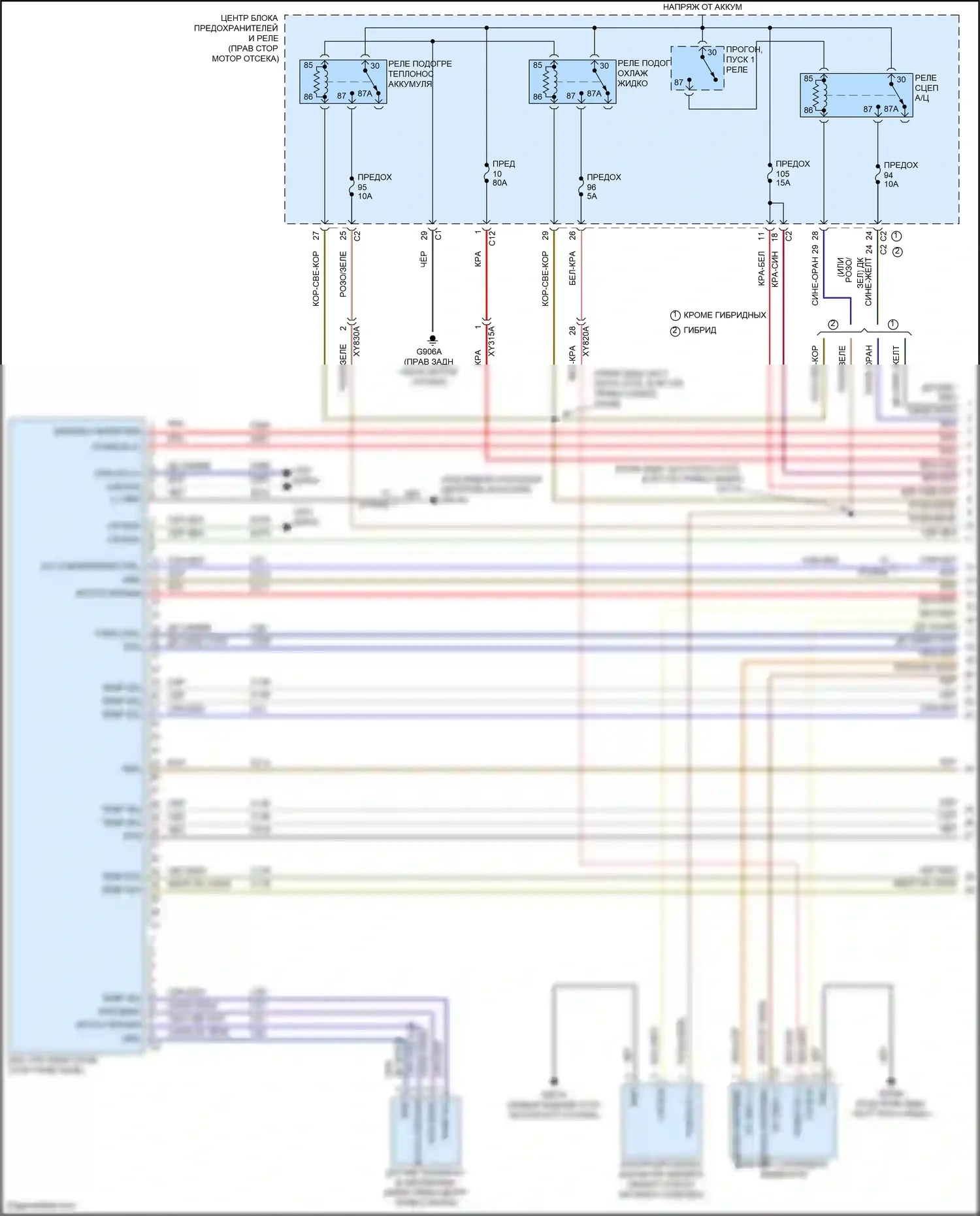 Grand Cherokee Jeep WL (2021-2024): Электросхема климат контроля, зона quad (1 из 6) 