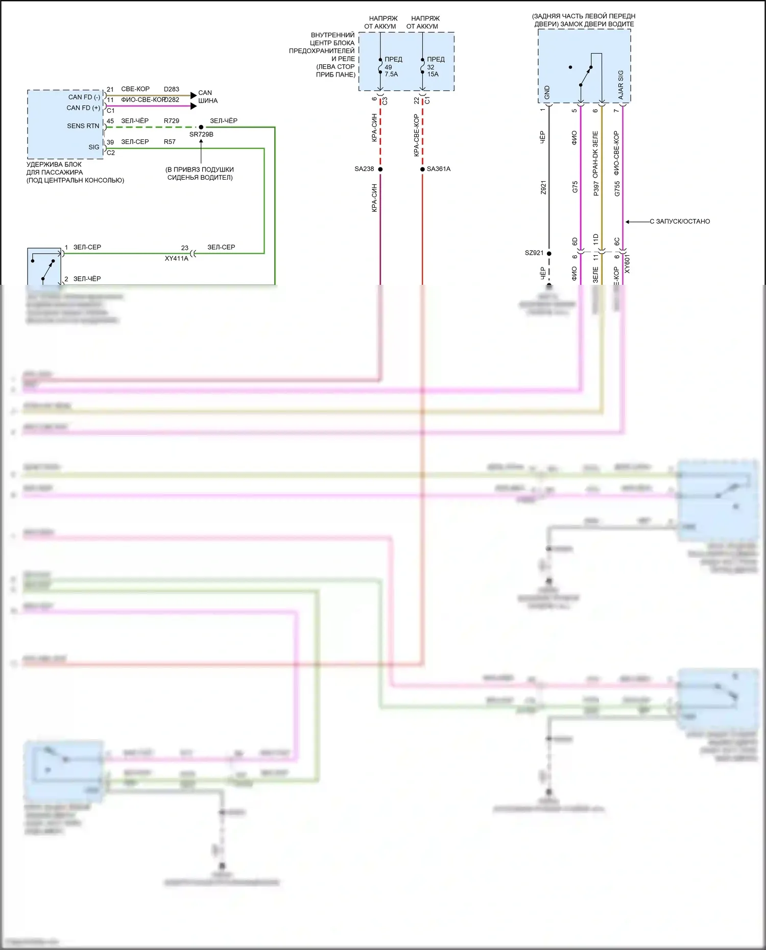 Grand Cherokee Jeep WL (2021-2024): Электросхема помощников водителя (2 из 2) 