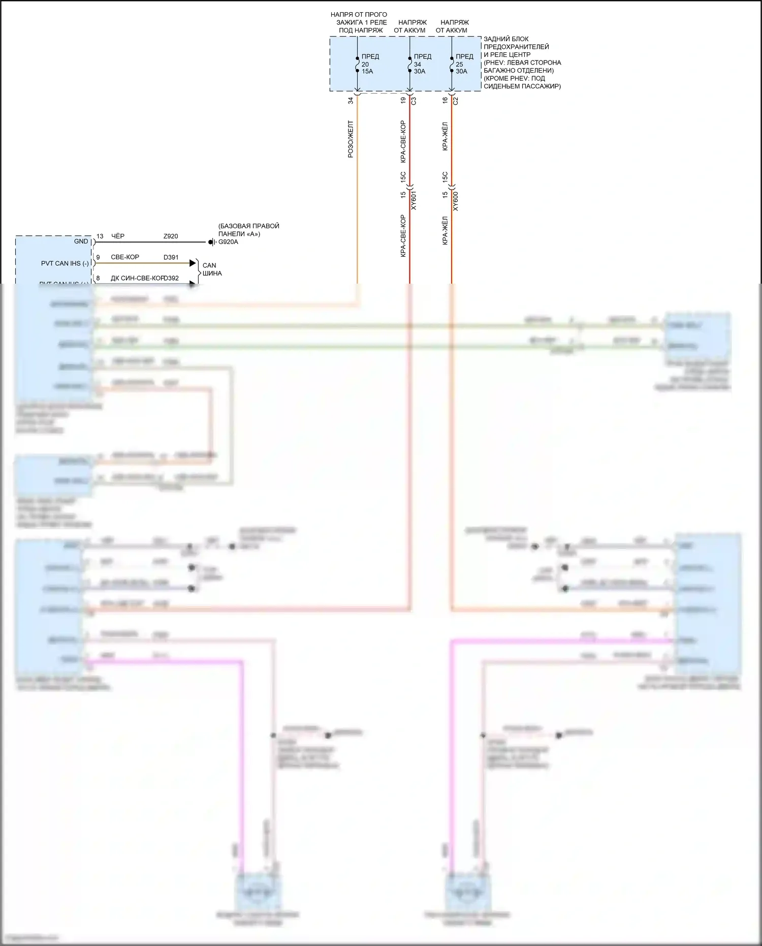 Grand Cherokee Jeep WL (2021-2024): Электросхема мониторинга в слепой зоне 