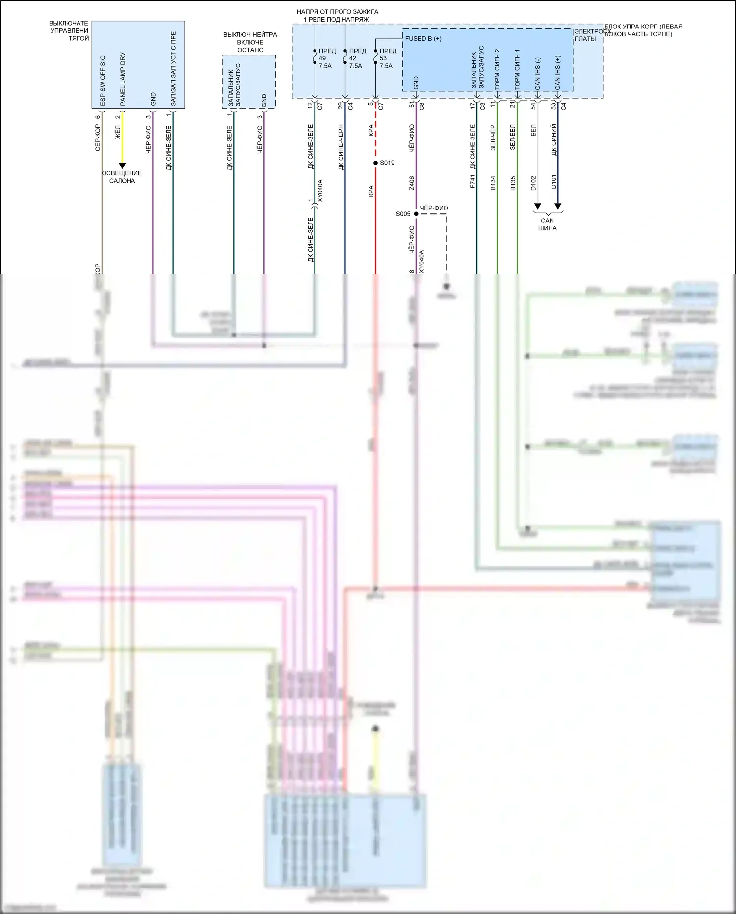 Renegade Jeep I рестайлинг (2018-2024): Антиблокировочная система abs электросхема (2 из 2) 
