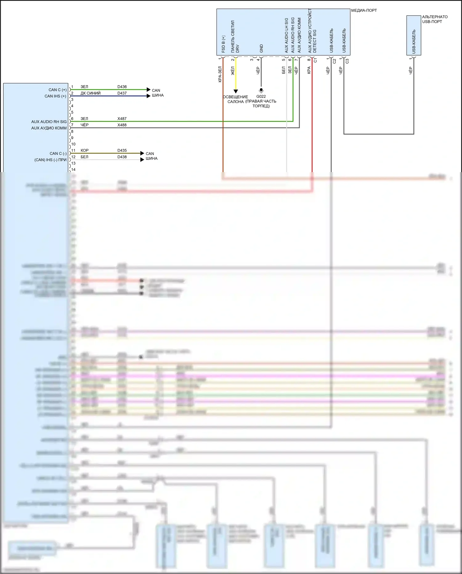Renegade Jeep I рестайлинг (2018-2024): Электросхема магнитолы, премиум (1 из 3) 