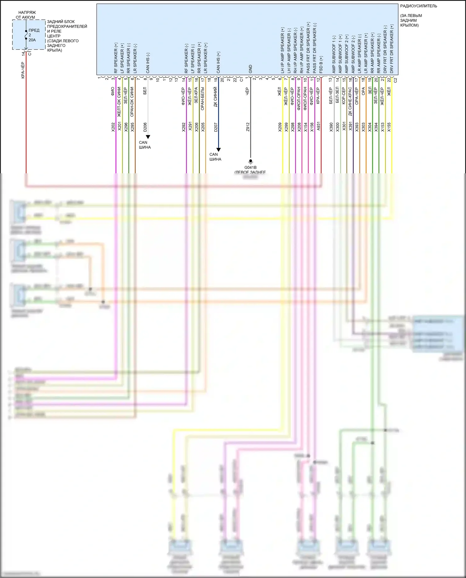Renegade Jeep I рестайлинг (2018-2024): Электросхема магнитолы, премиум (3 из 3) 