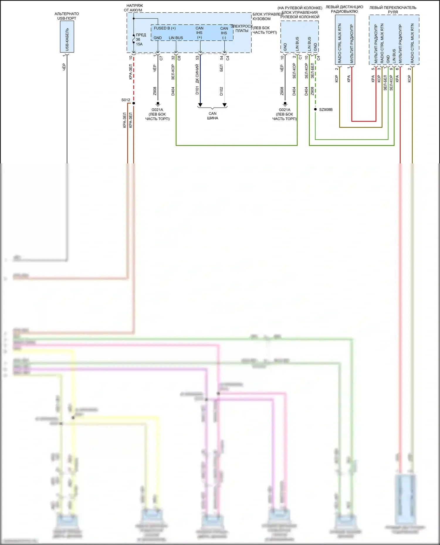 Renegade Jeep I рестайлинг (2018-2024): Электросхема навигации, база (2 из 2) 