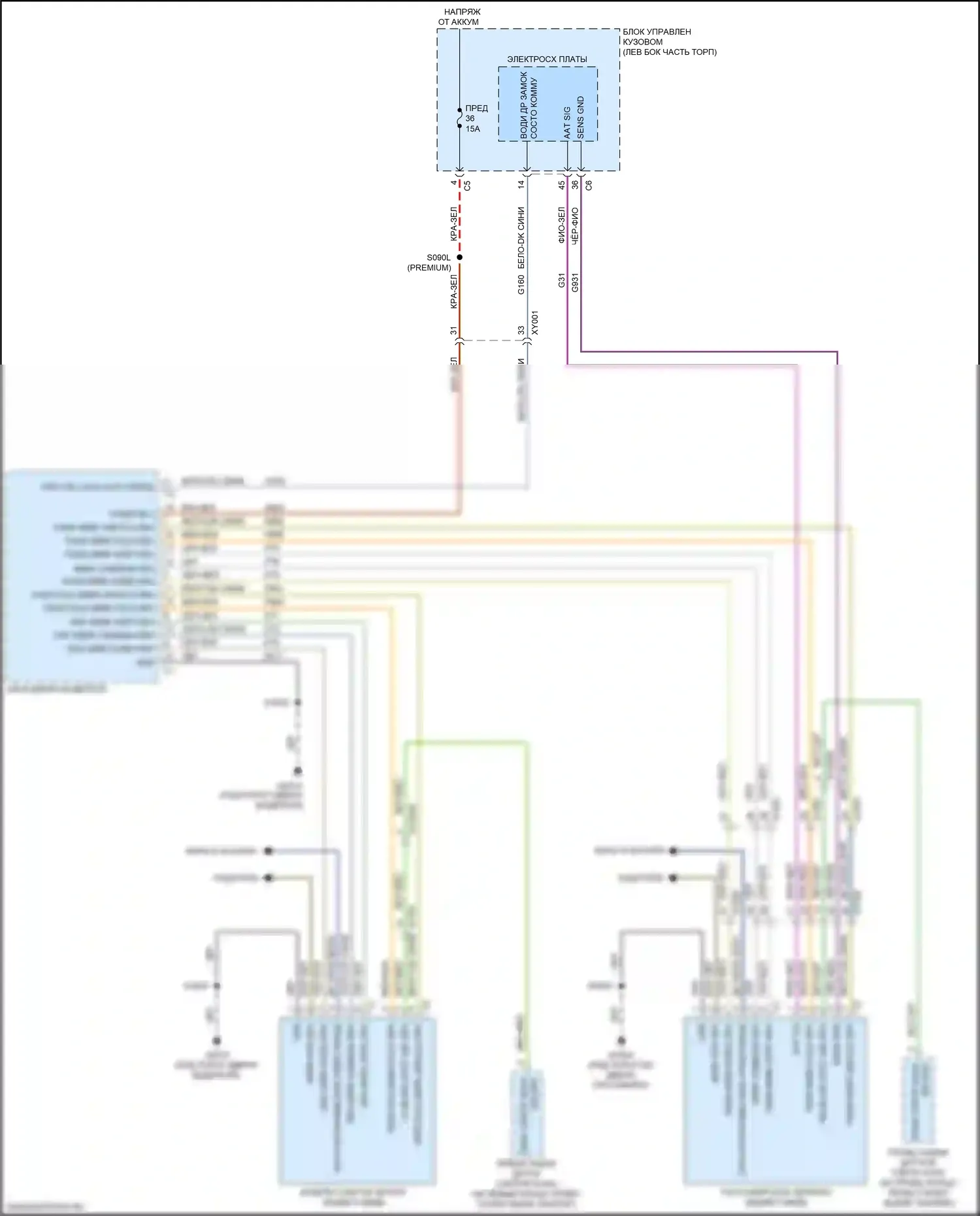 Renegade Jeep I рестайлинг (2018-2024): Электросхема управления зеркалами заднего вида 