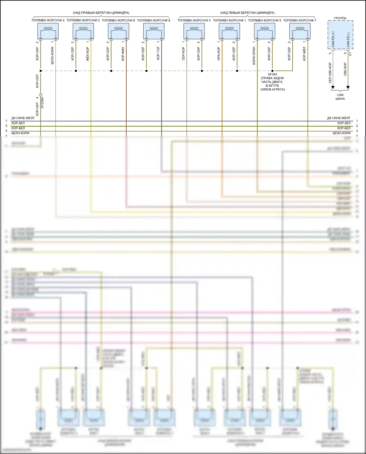 Wagoneer Jeep WS (2021-2024): Электросхема двигателя 5.7л (5 из 6) 