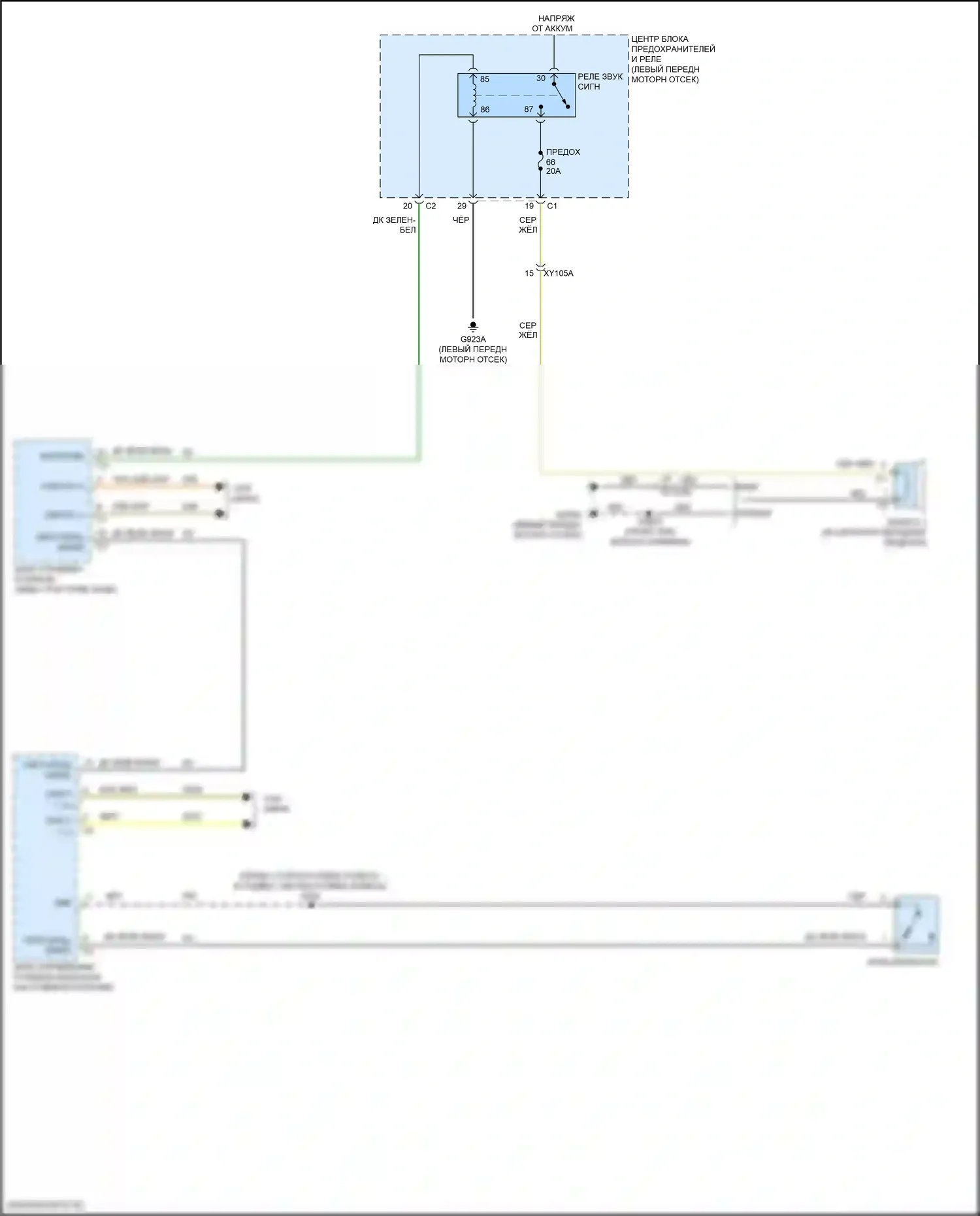 Wagoneer Jeep WS (2021-2024): Электросхема клаксона 