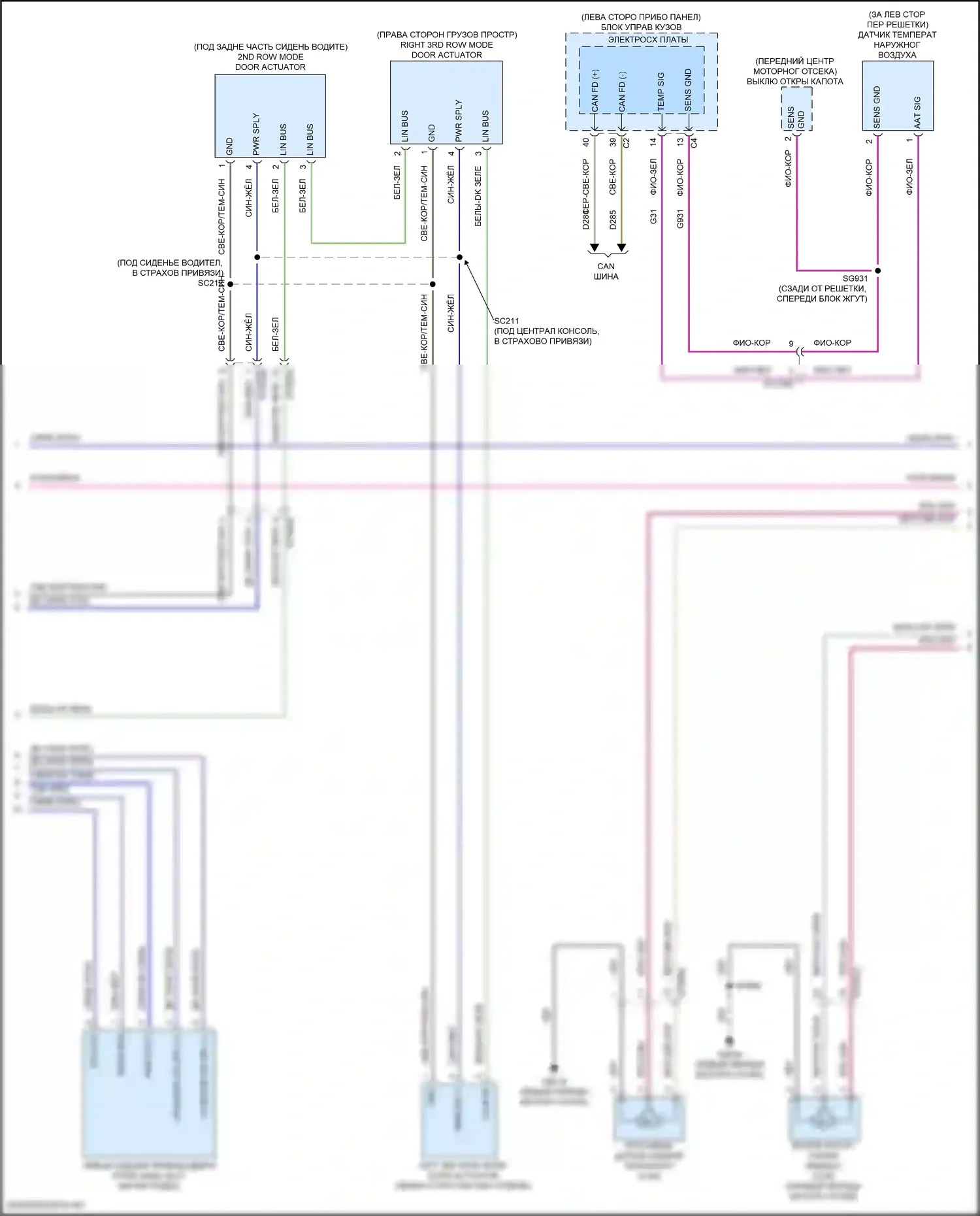 Wagoneer Jeep WS (2021-2024): Электросхема климат контроля, три зоны (4 из 5) 