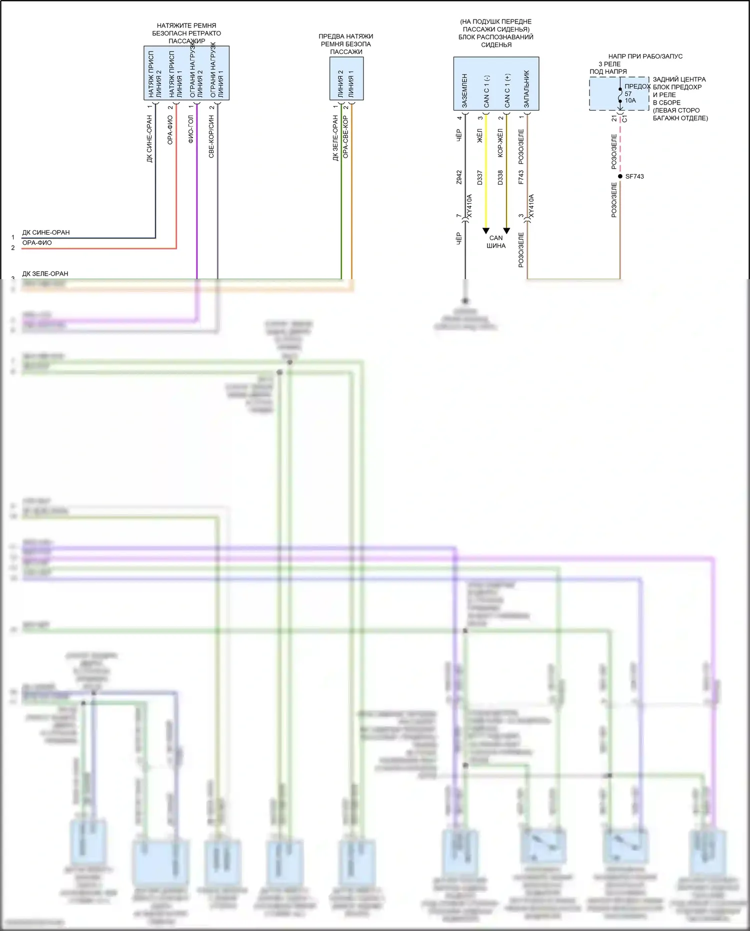 Wagoneer Jeep WS (2021-2024): Электросхема подушек безопасности (2 из 3) 